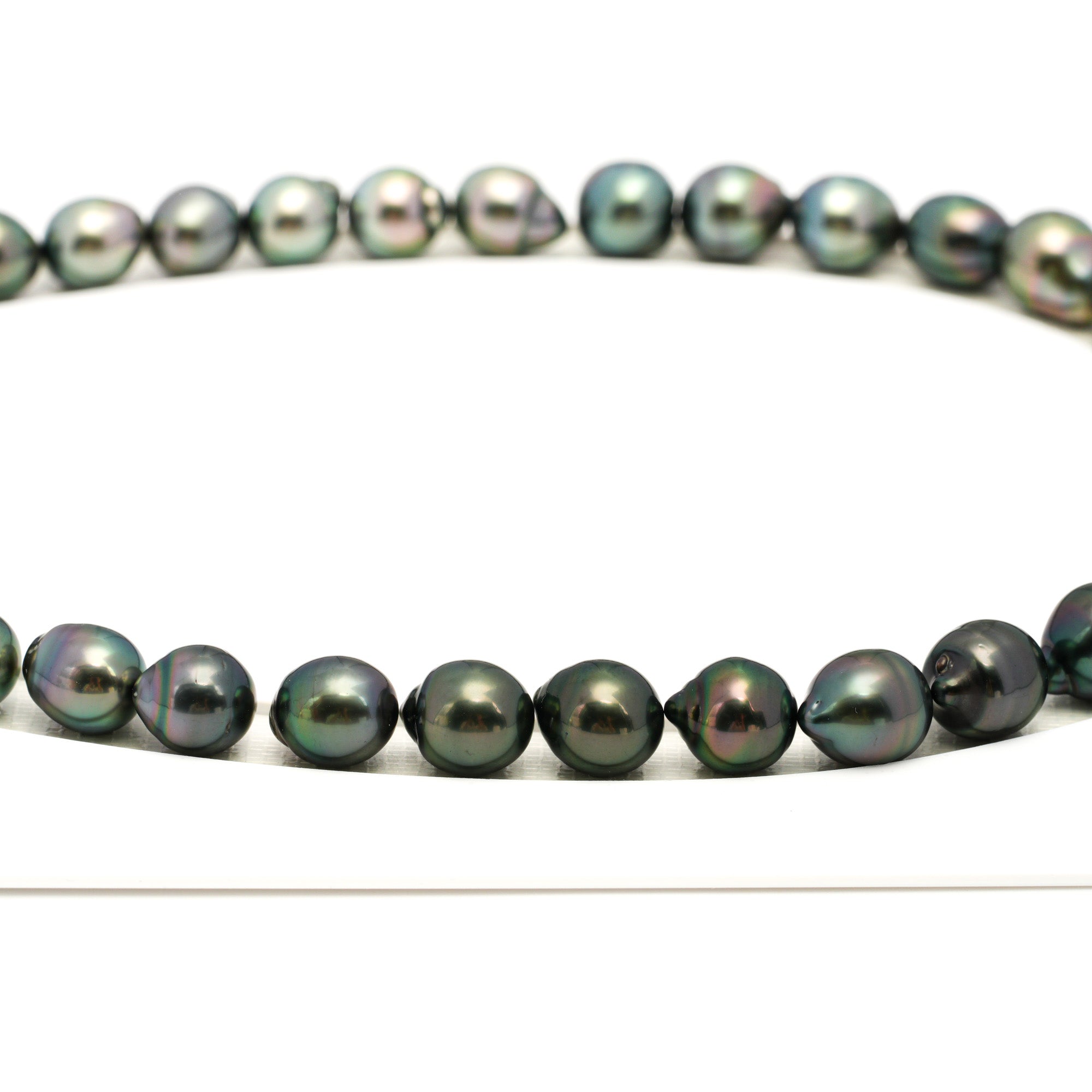 37pcs Green 9-12mm - SB AAA/AA Quality Tahitian Pearl Necklace NL1704 TH5
