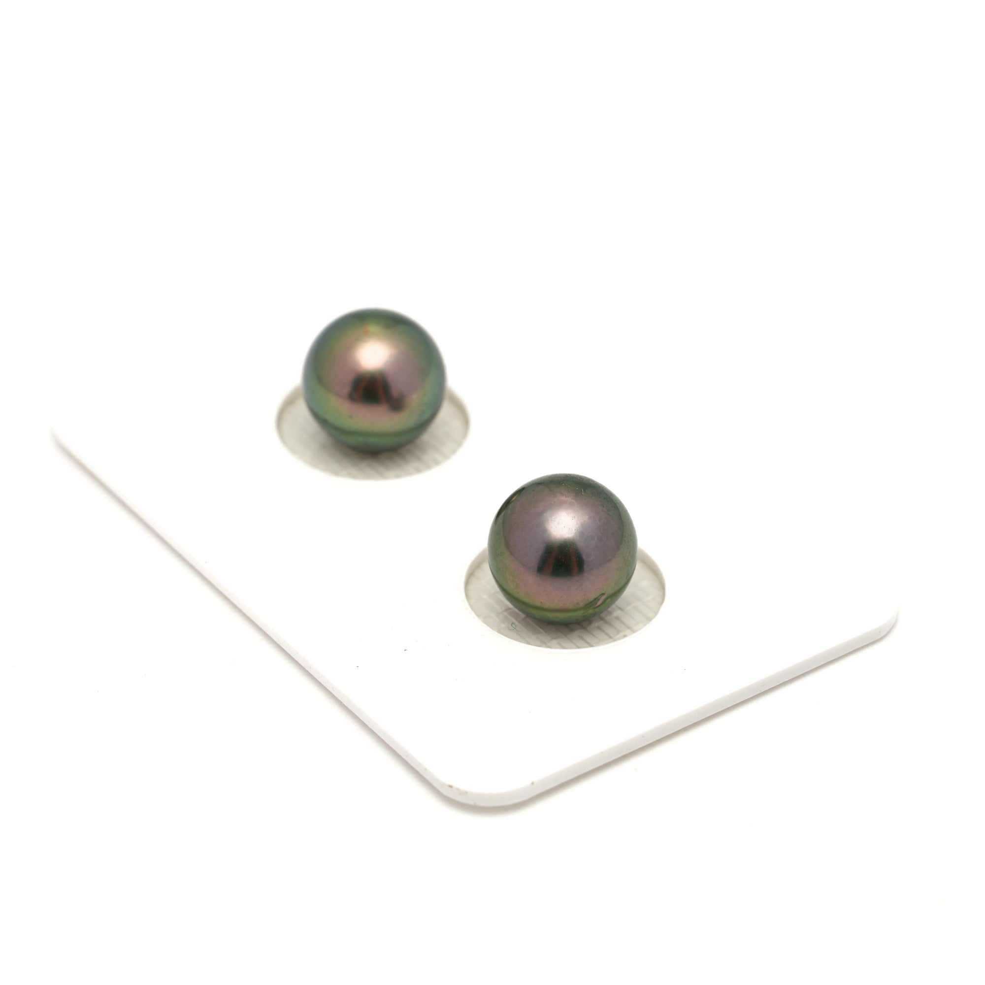 2pcs Peacock 9.1-9.2mm - RSR AA Quality Tahitian Pearl Pair ER1743