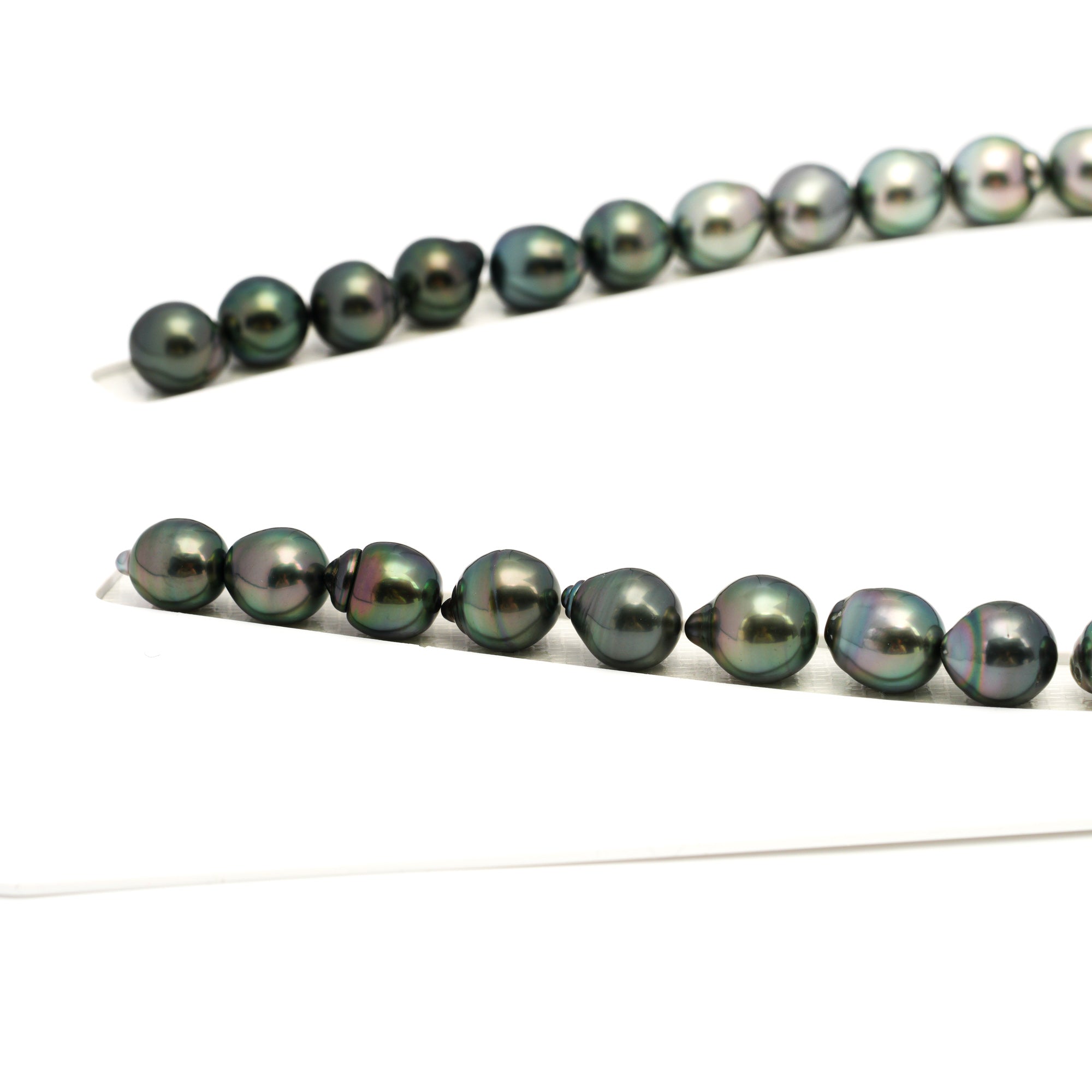 37pcs Green 9-12mm - SB AAA/AA Quality Tahitian Pearl Necklace NL1704 TH5
