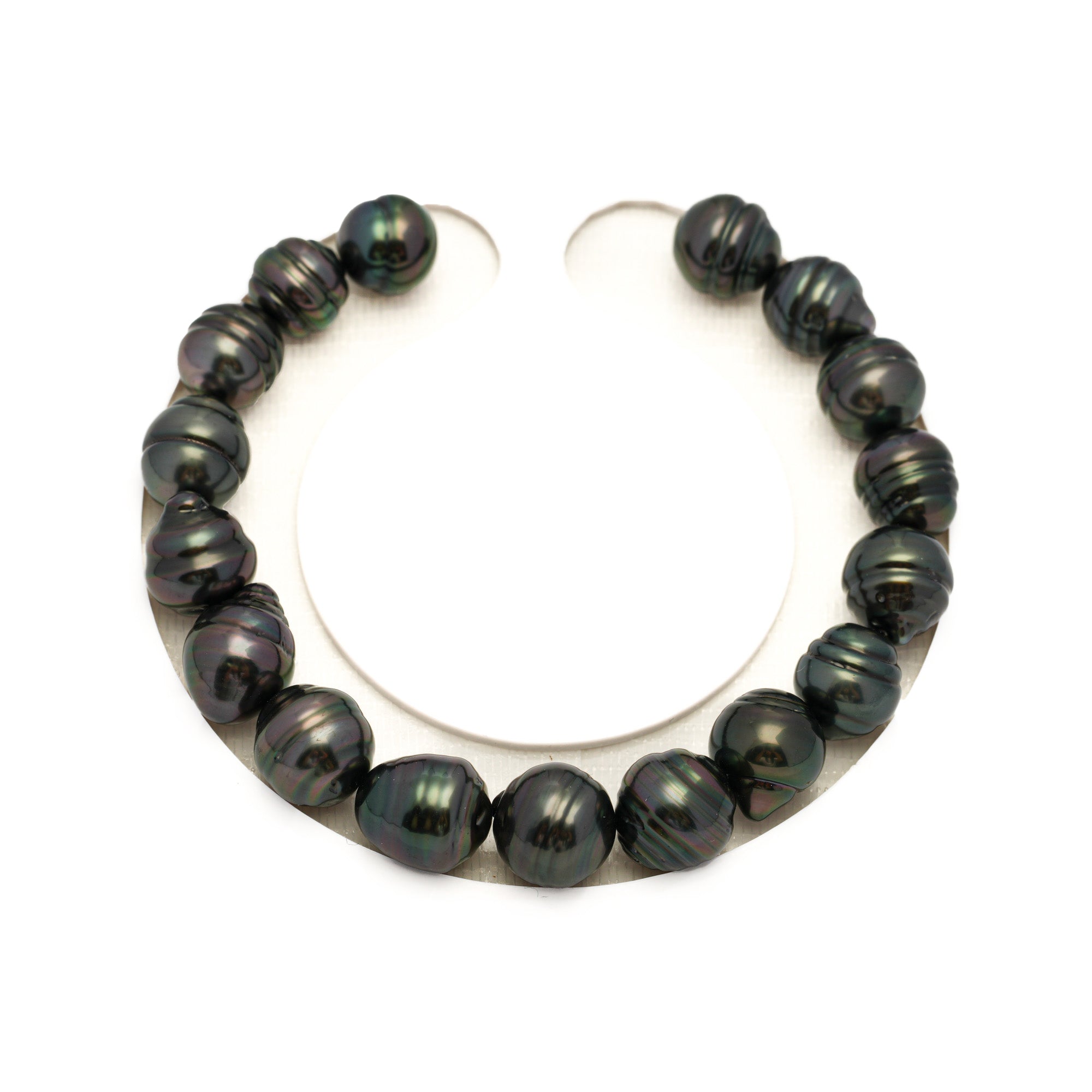 17pcs Dark Green 9-10mm - CL AAA Quality Tahitian Pearl Bracelet BR2157 TH5