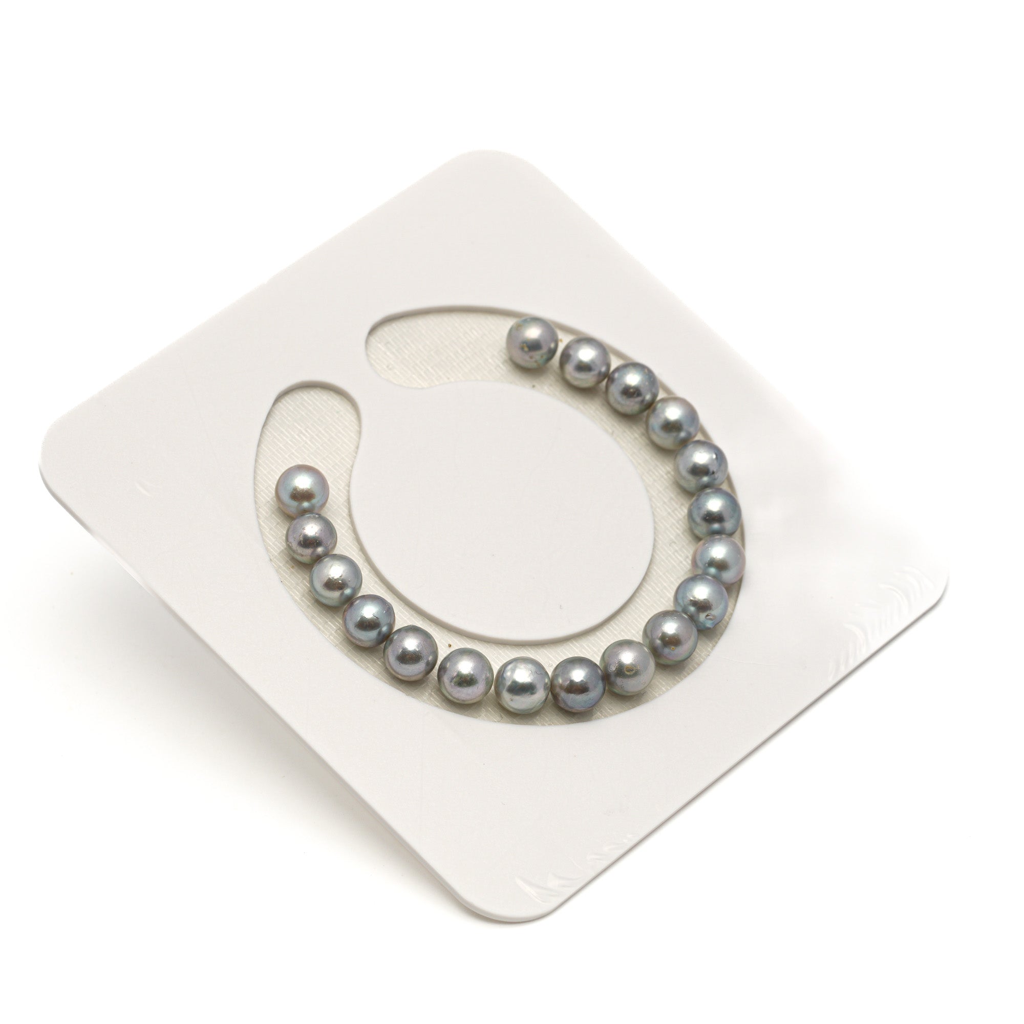 18pcs Akoya Pearl "High Luster" Silver Mix 7.3-7.9mm - SR/NR AA/A Quality Bracelet AKBR2426 CMA1