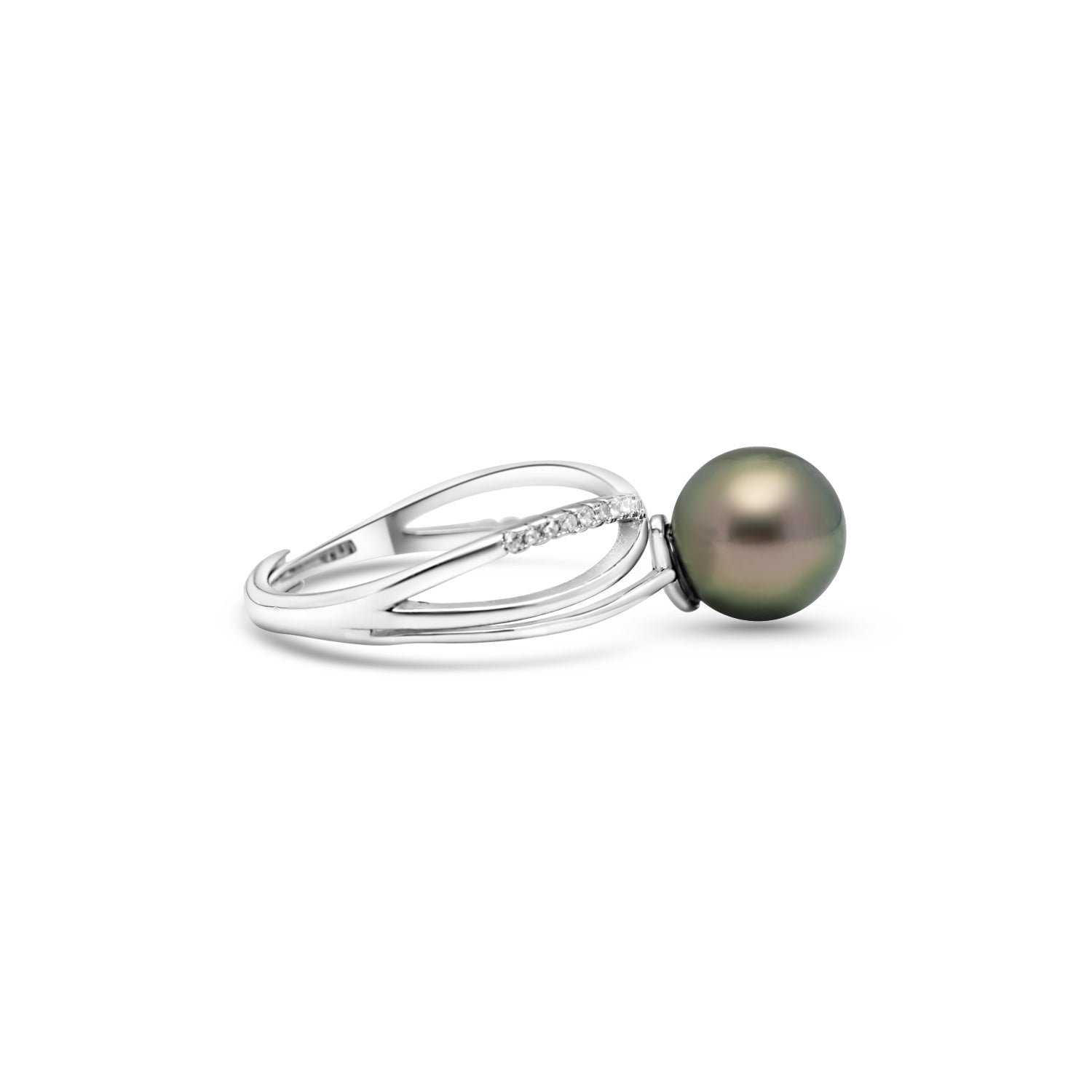 925 Sterling Silver Tahitian Pearl Ring SHM1454 THMIX1
