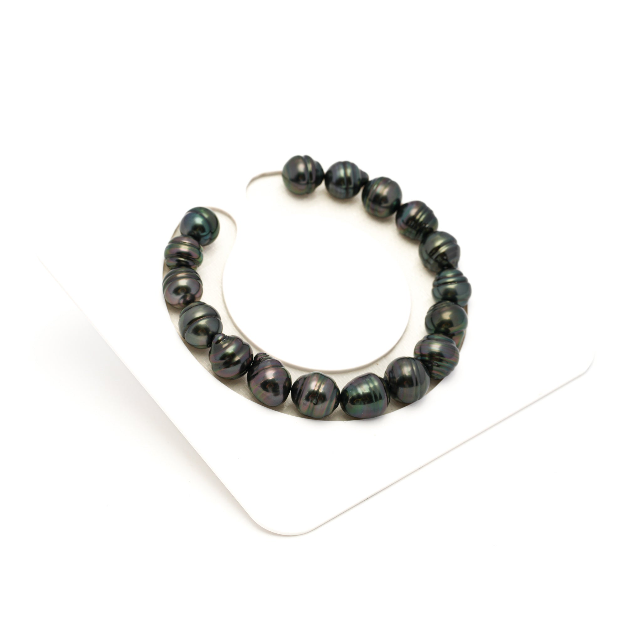 17pcs Dark Green 9-10mm - CL AAA Quality Tahitian Pearl Bracelet BR2157 TH5