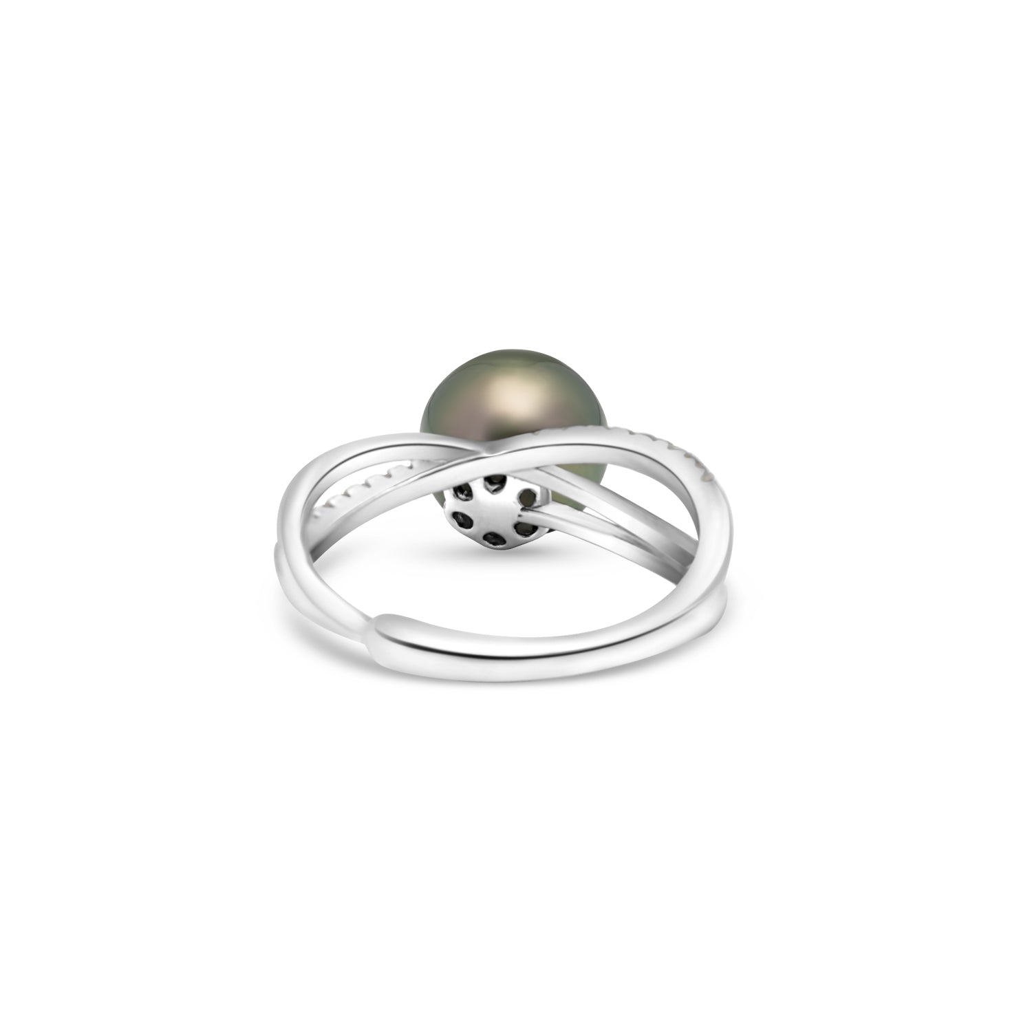 925 Sterling Silver Tahitian Pearl Ring SHM1454 THMIX1