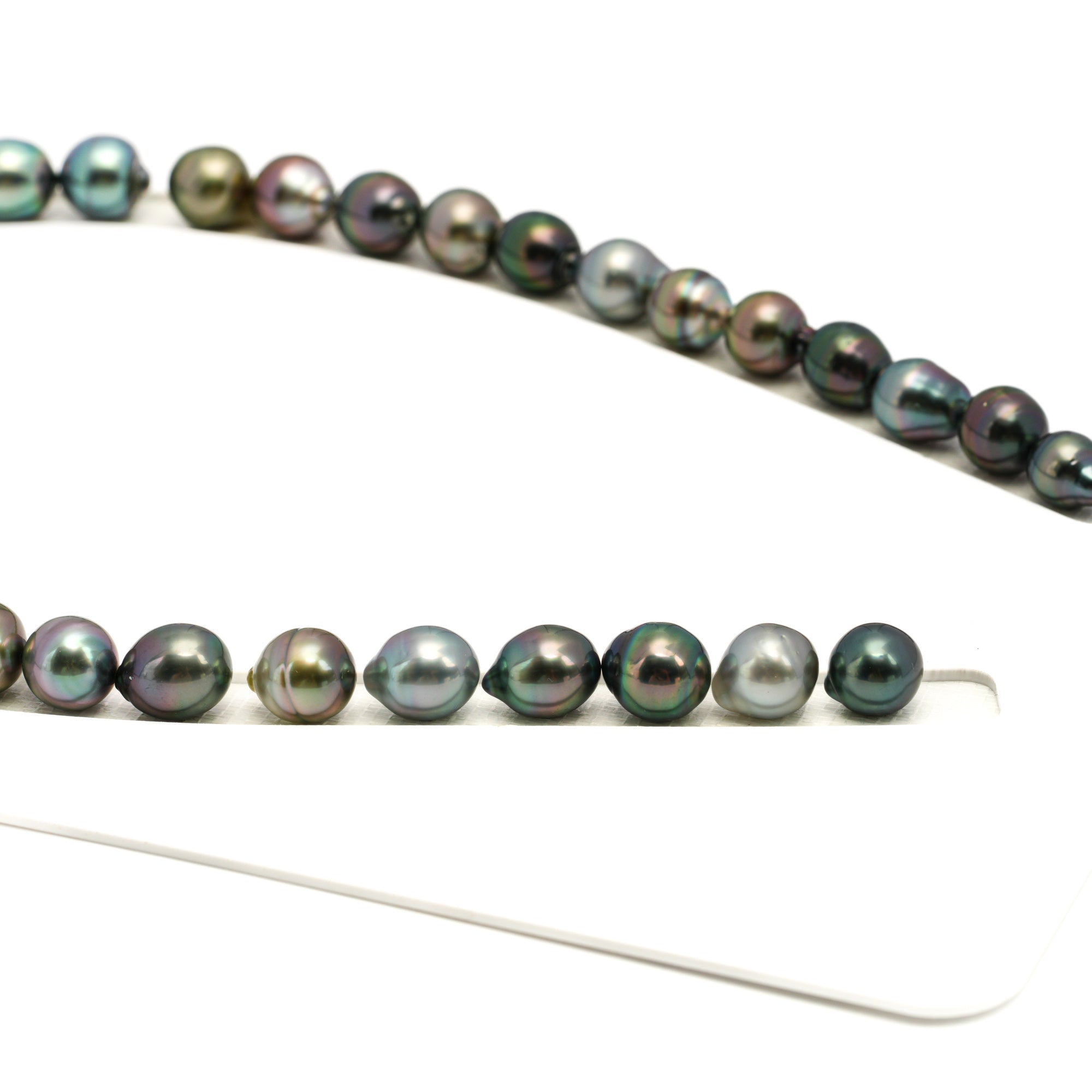 36pcs "High Luster" Multicolor 8-11mm - SB/DR AAA Quality Tahitian Pearl Necklace NL1703 TH5
