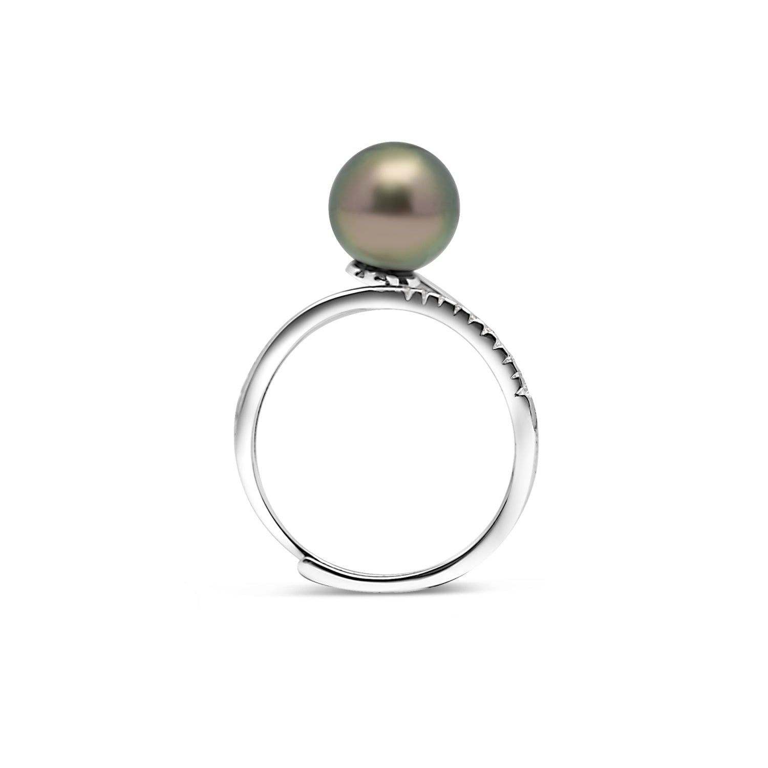 925 Sterling Silver Tahitian Pearl Ring SHM1454 THMIX1