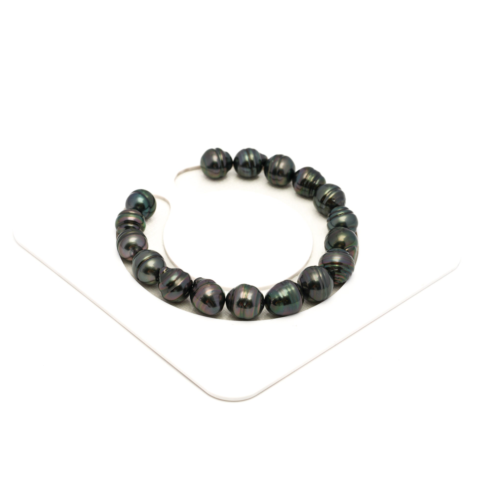 17pcs Dark Green 9-10mm - CL AAA Quality Tahitian Pearl Bracelet BR2157 TH5