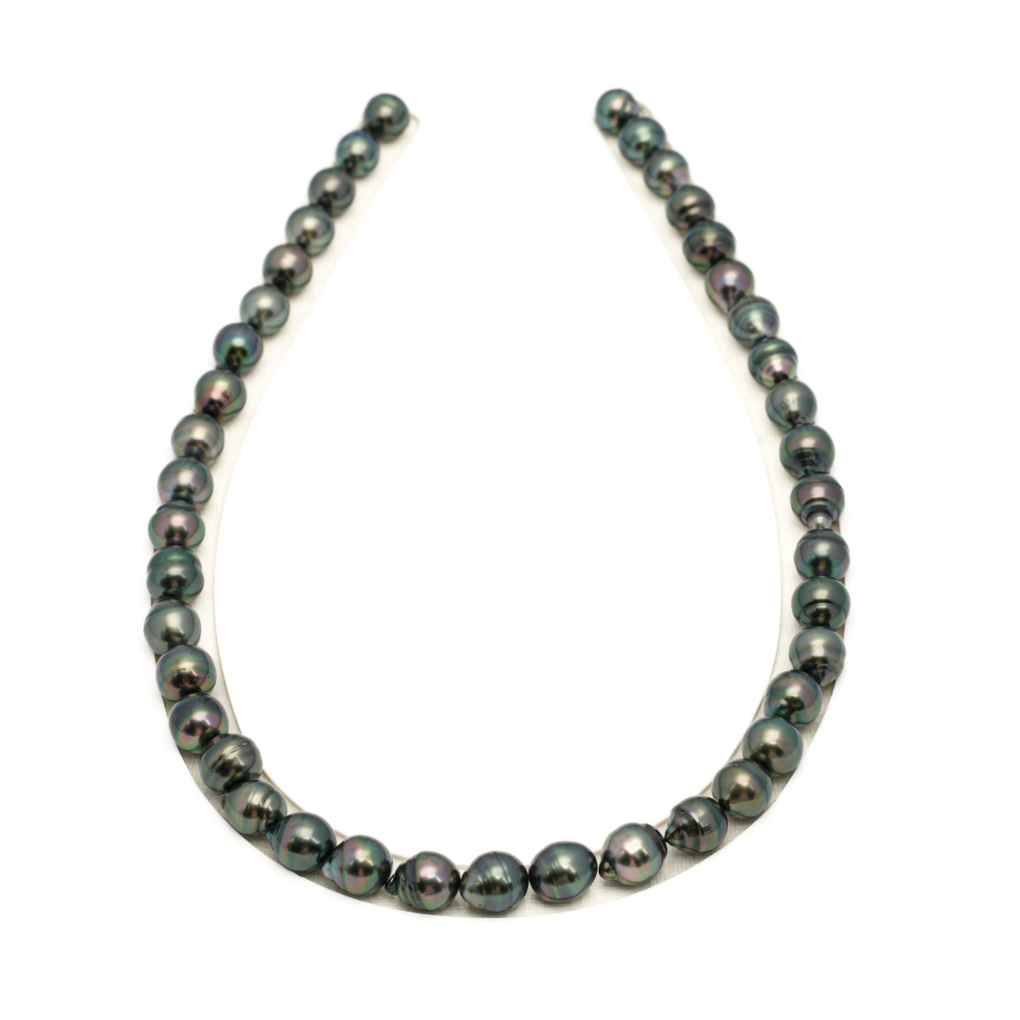 41pcs Dark Green 9-11mm - CL/SB AAA/AA Quality Tahitian Pearl Necklace NL1719 TH5