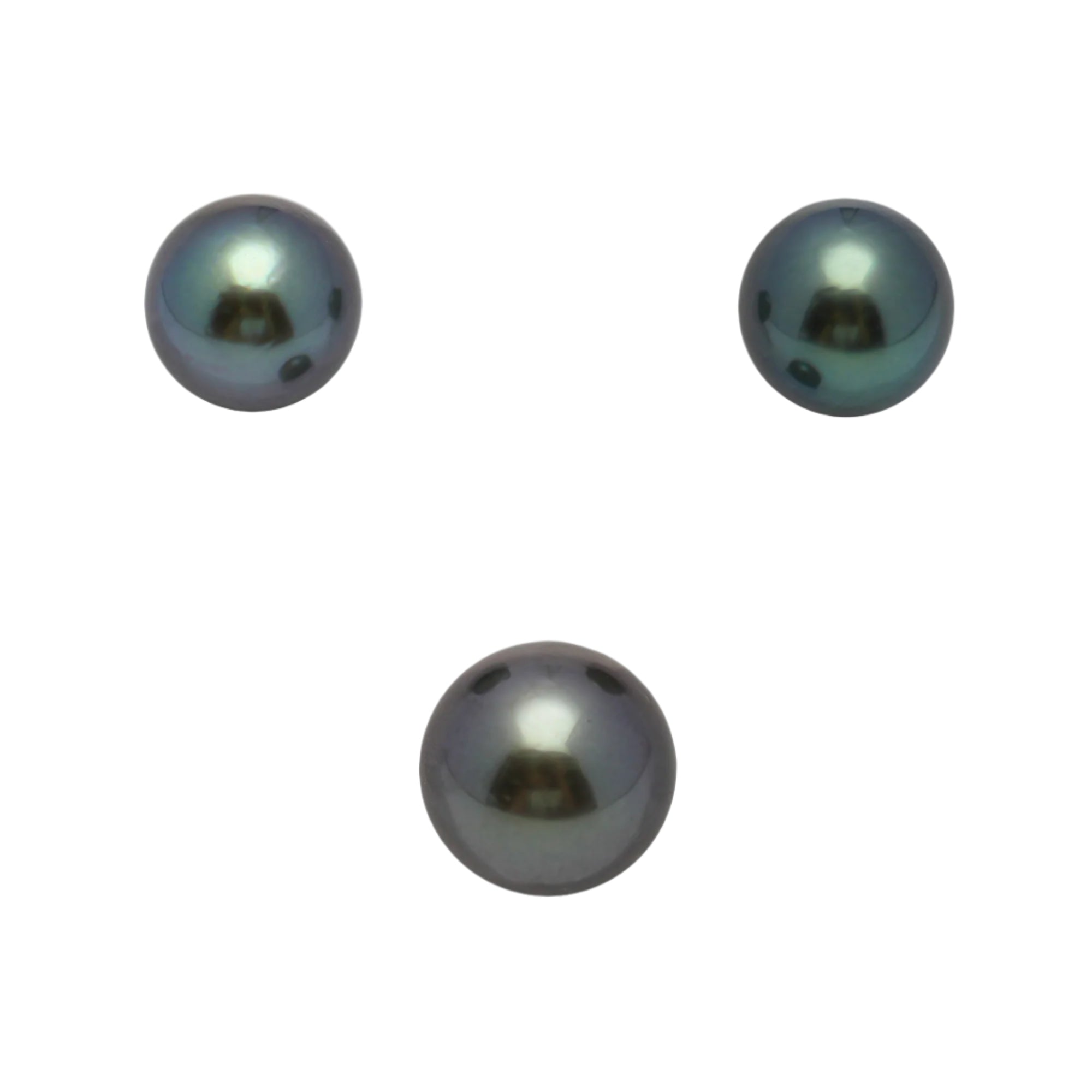 3pcs Blue Green 9.2-10.9mm - RSR AAA Quality Tahitian Pearl Trio Set ER1463