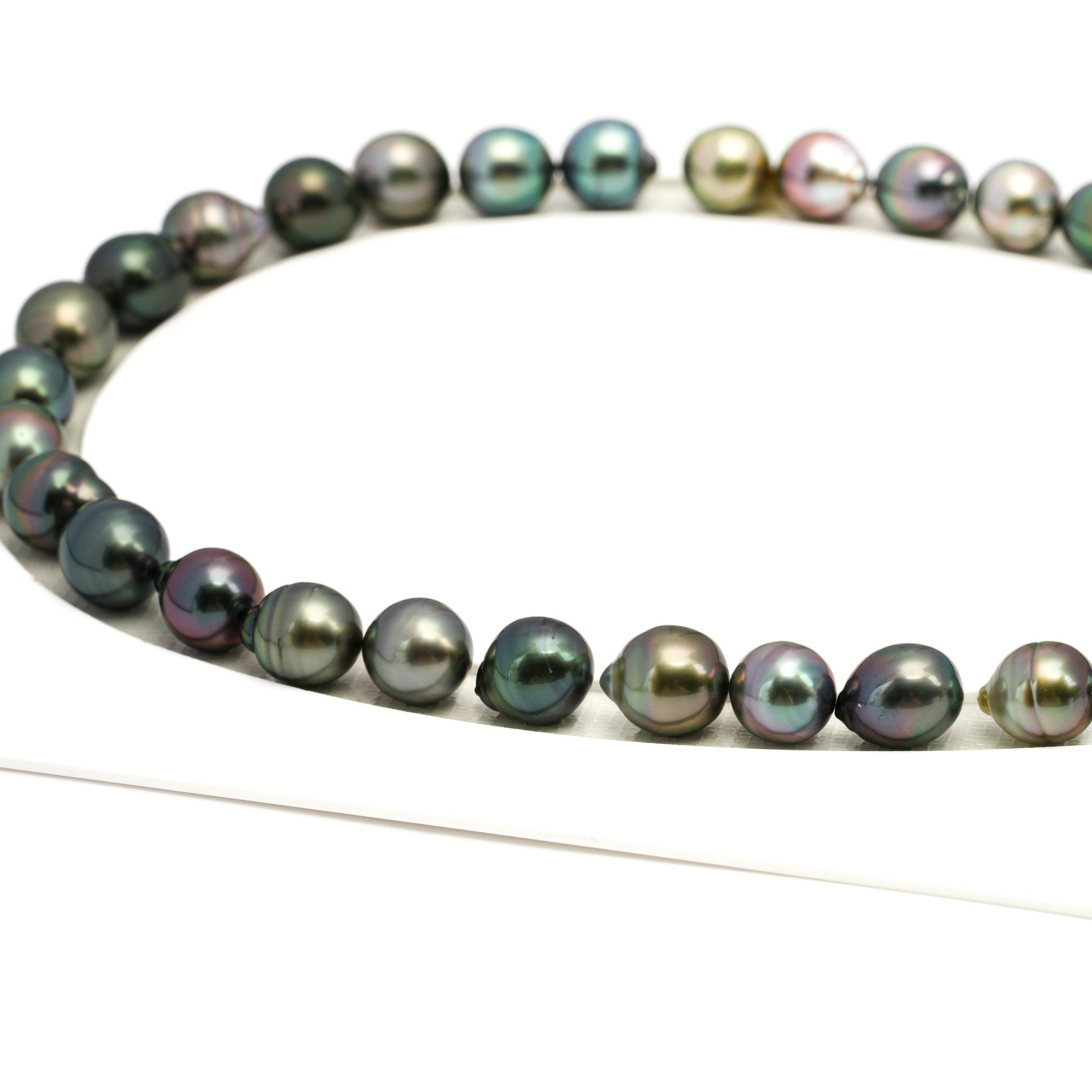 36pcs "High Luster" Multicolor 8-11mm - SB/DR AAA Quality Tahitian Pearl Necklace NL1703 TH5