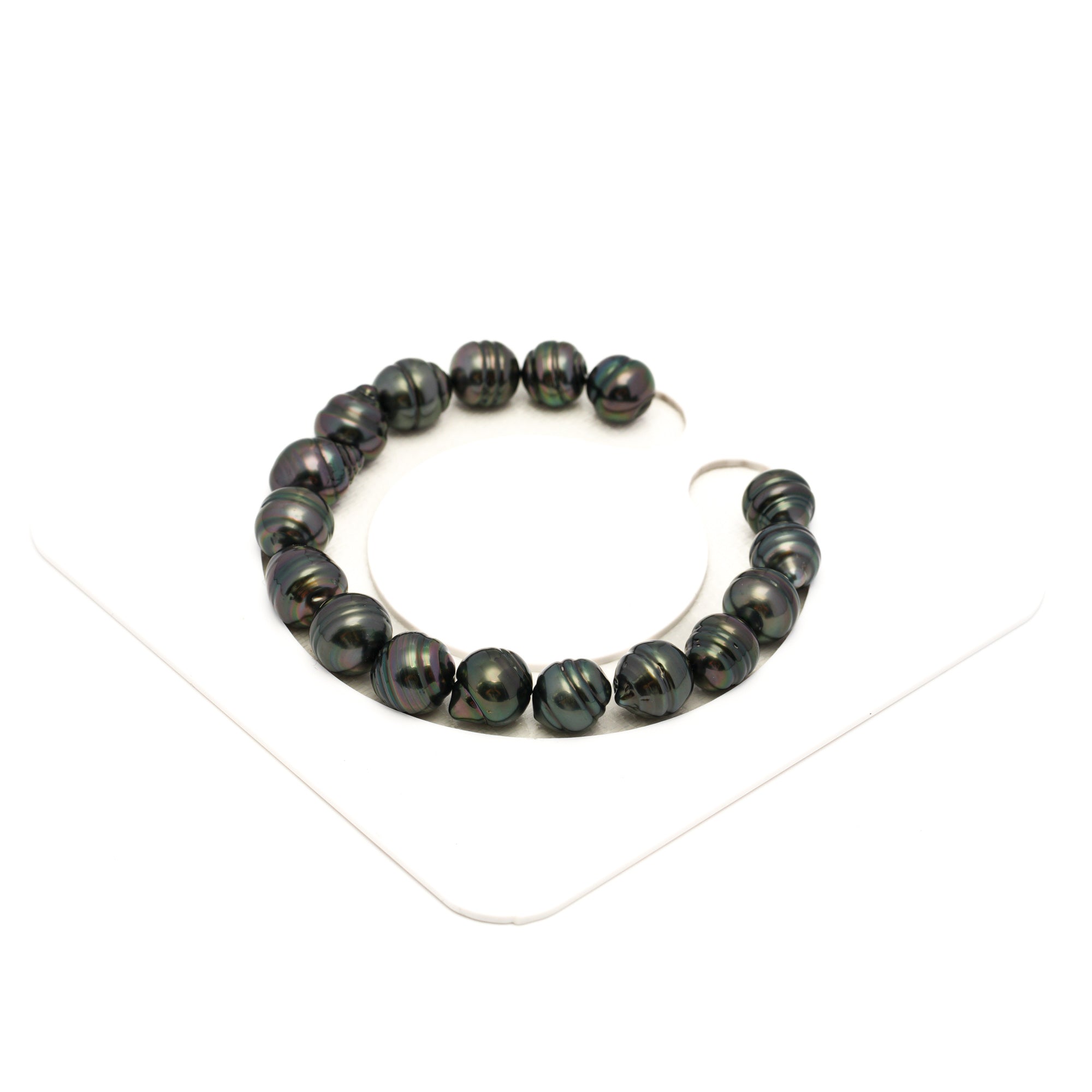 17pcs Dark Green 9-10mm - CL AAA Quality Tahitian Pearl Bracelet BR2157 TH5