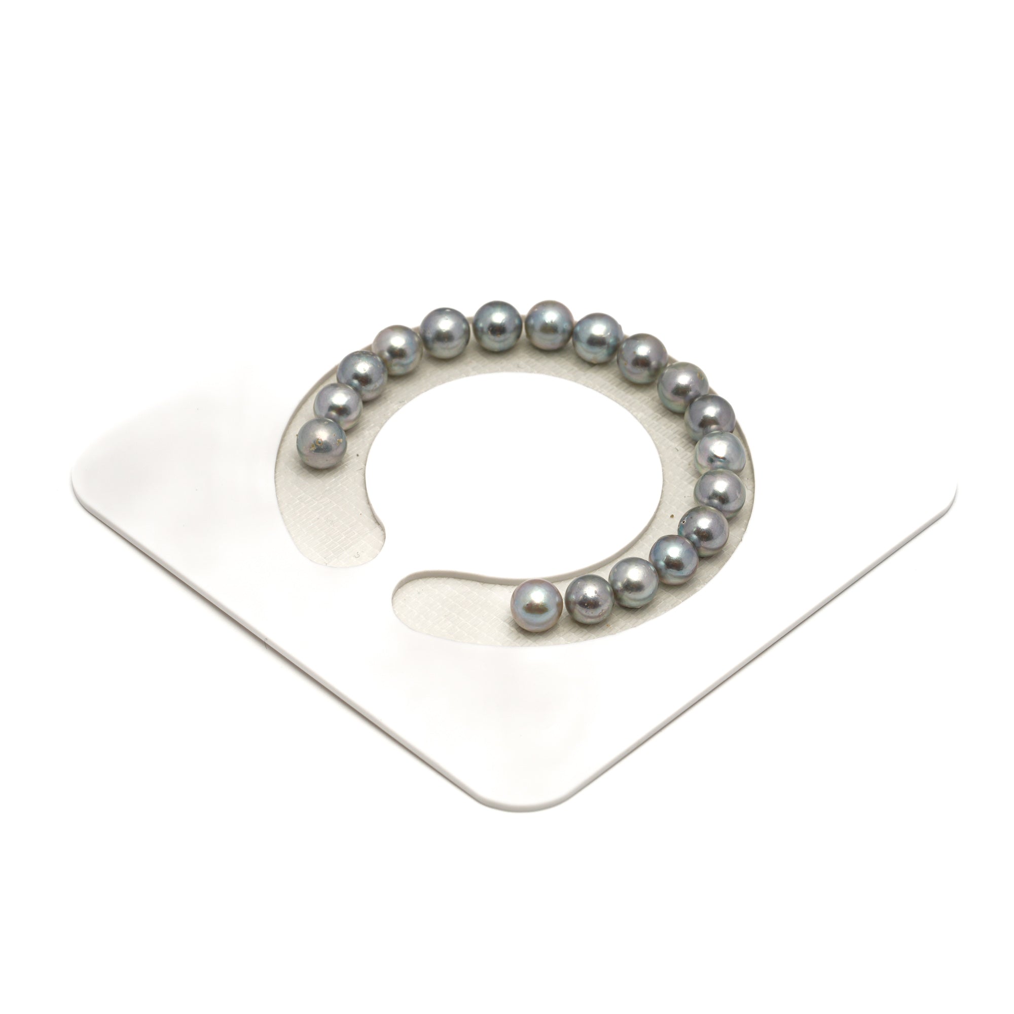18pcs Akoya Pearl "High Luster" Silver Mix 7.3-7.9mm - SR/NR AA/A Quality Bracelet AKBR2426 CMA1