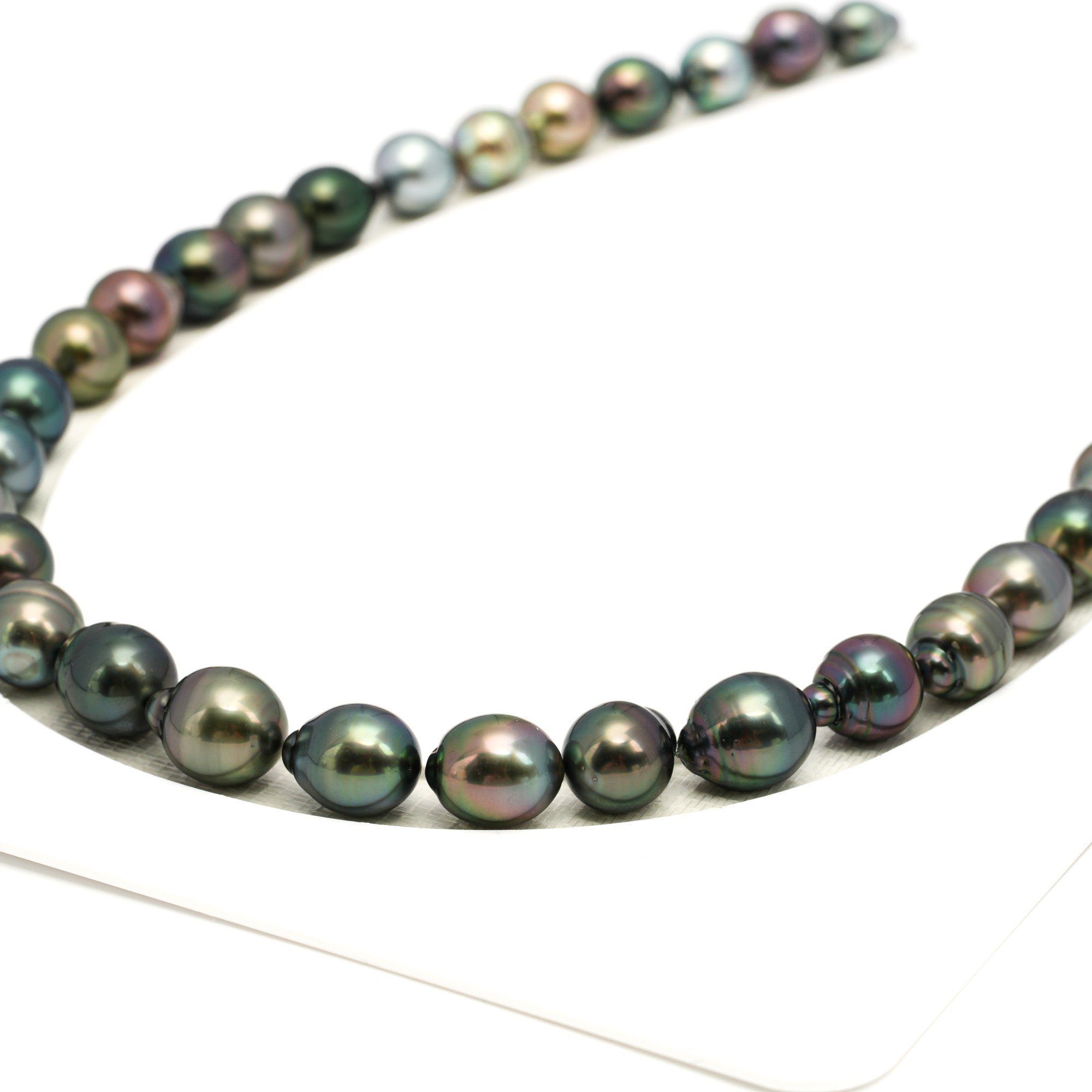 36pcs "High Luster" Multicolor 8-11mm - SB/DR AAA Quality Tahitian Pearl Necklace NL1703 TH5