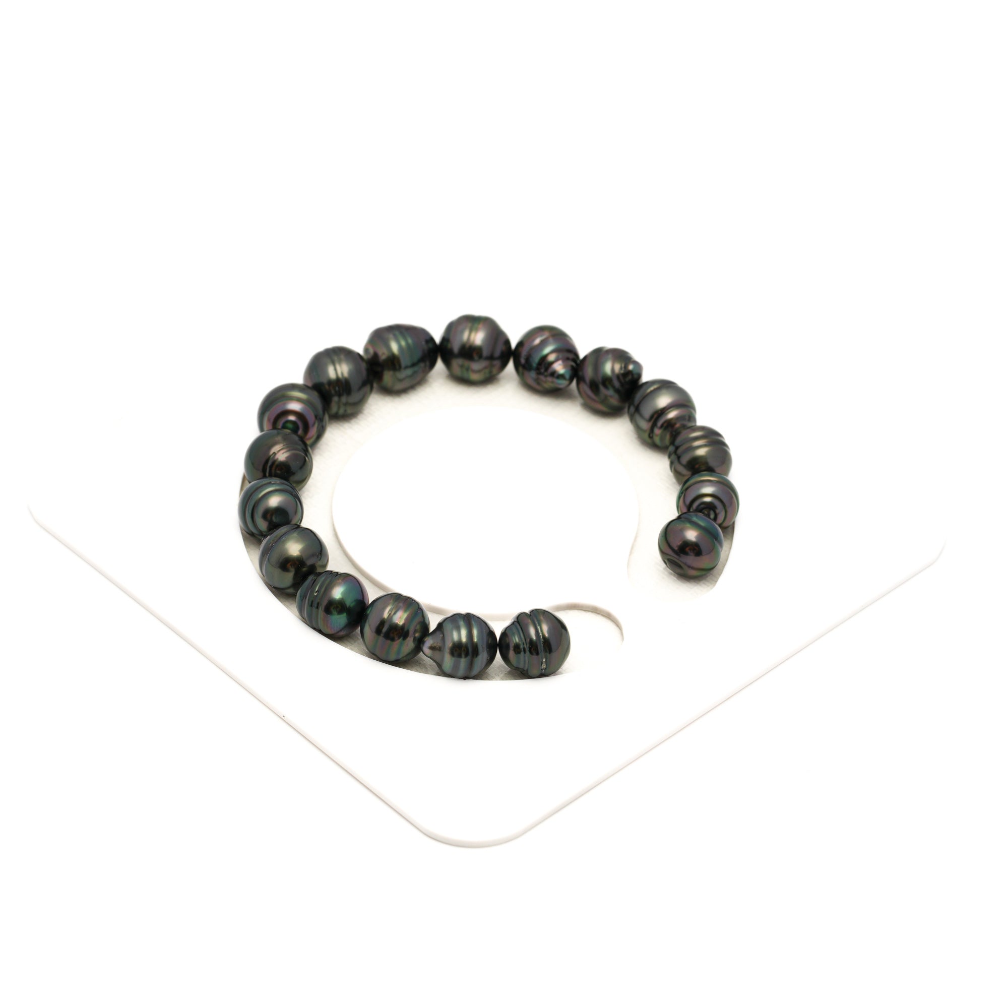 17pcs Dark Green 9-10mm - CL AAA Quality Tahitian Pearl Bracelet BR2157 TH5