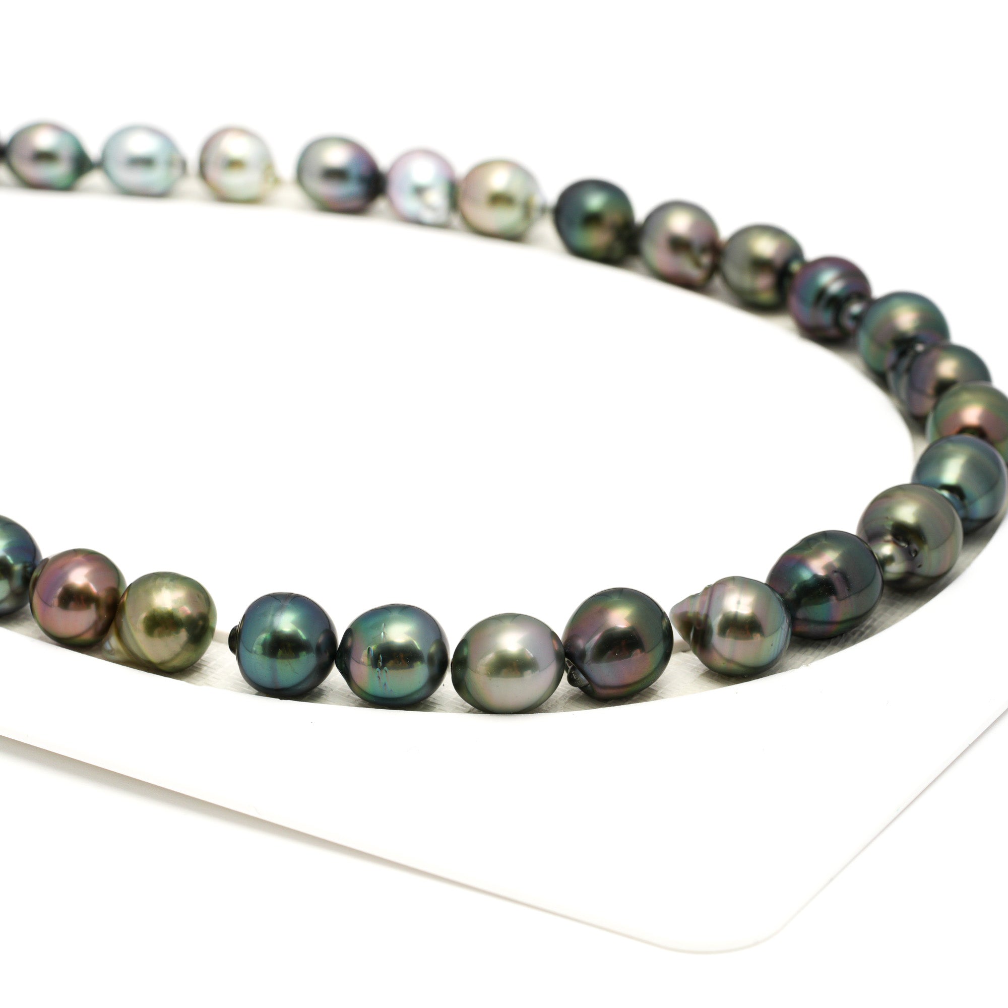 36pcs "High Luster" Multicolor 8-11mm - SB/DR AAA Quality Tahitian Pearl Necklace NL1703 TH5