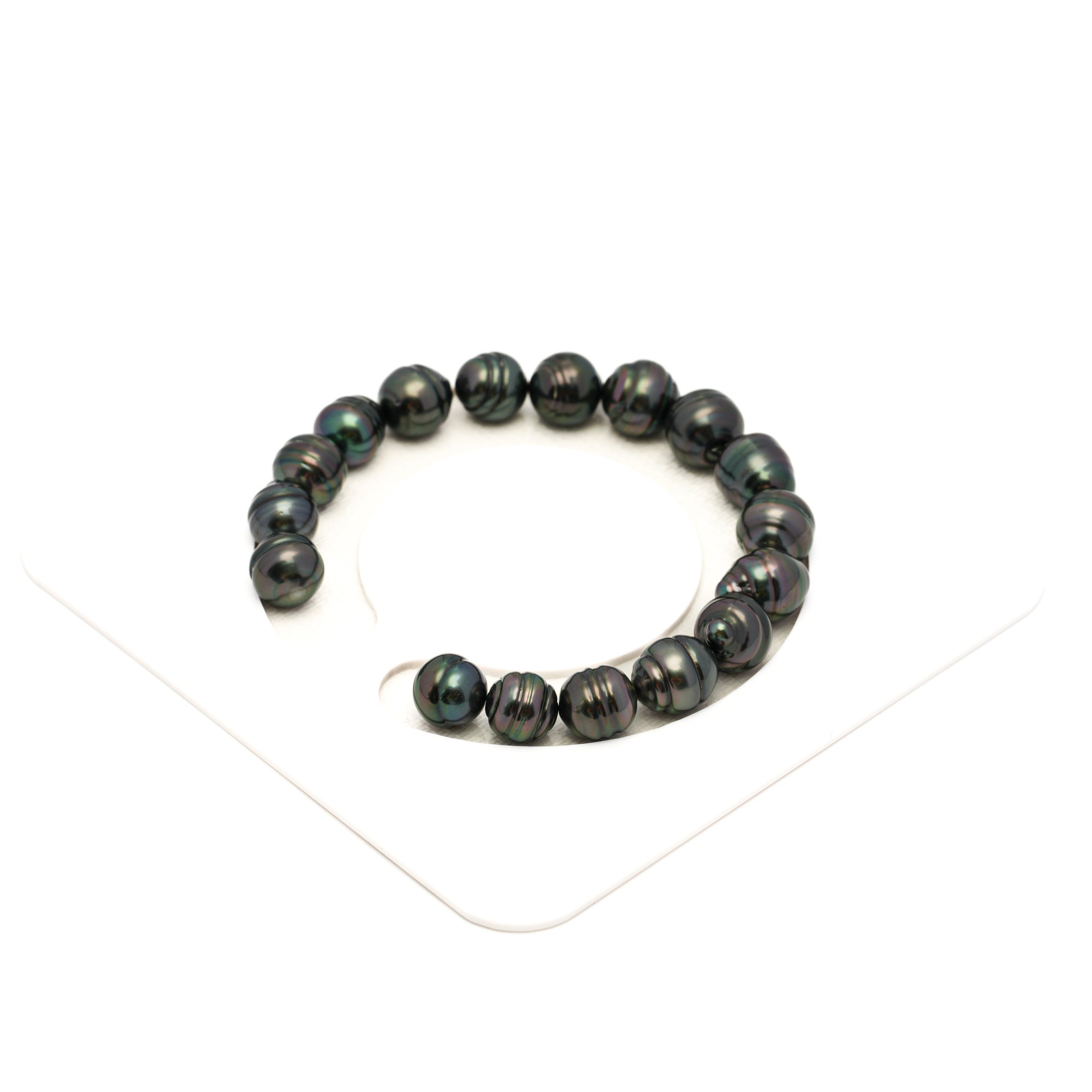 17pcs Dark Green 9-10mm - CL AAA Quality Tahitian Pearl Bracelet BR2157 TH5