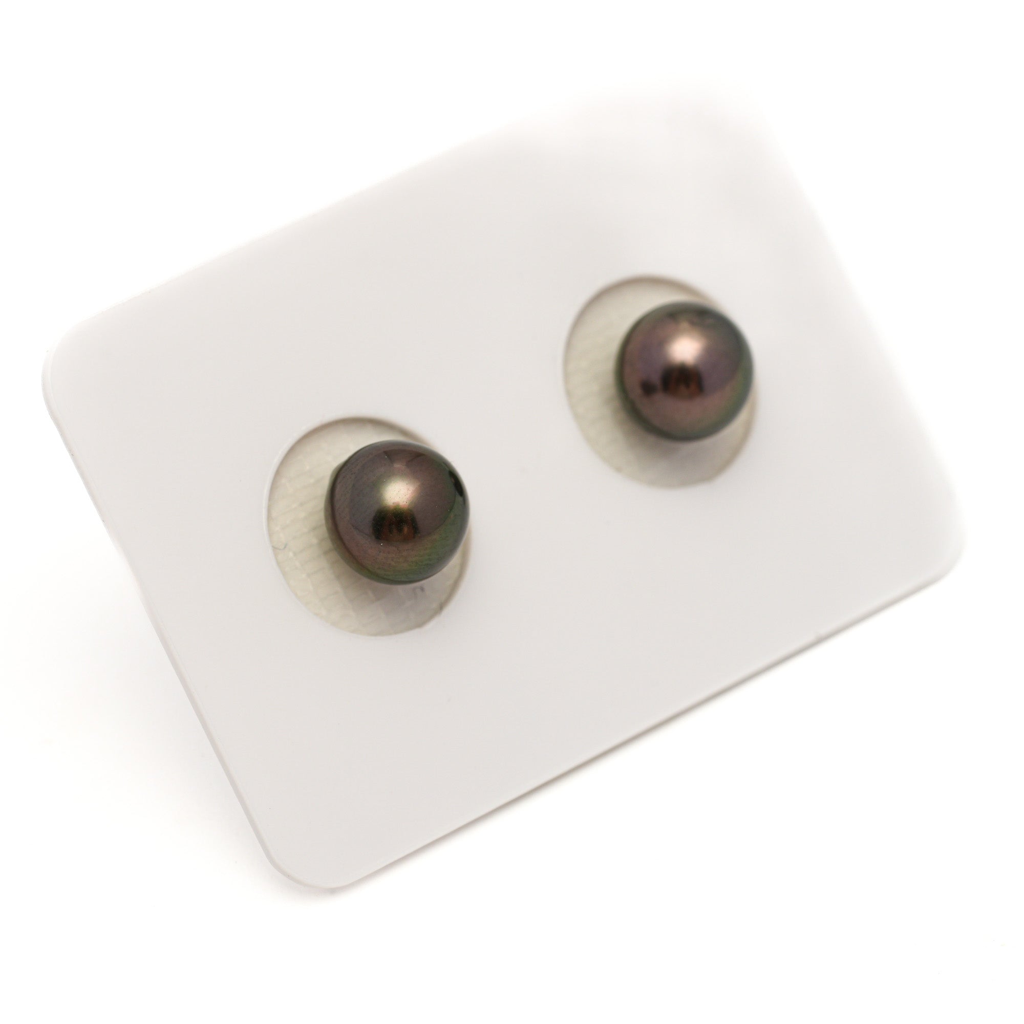 2pcs Green 7.8-7.9mm - RSR AAA/AA Quality Tahitian Pearl Pair ER1783 NG19