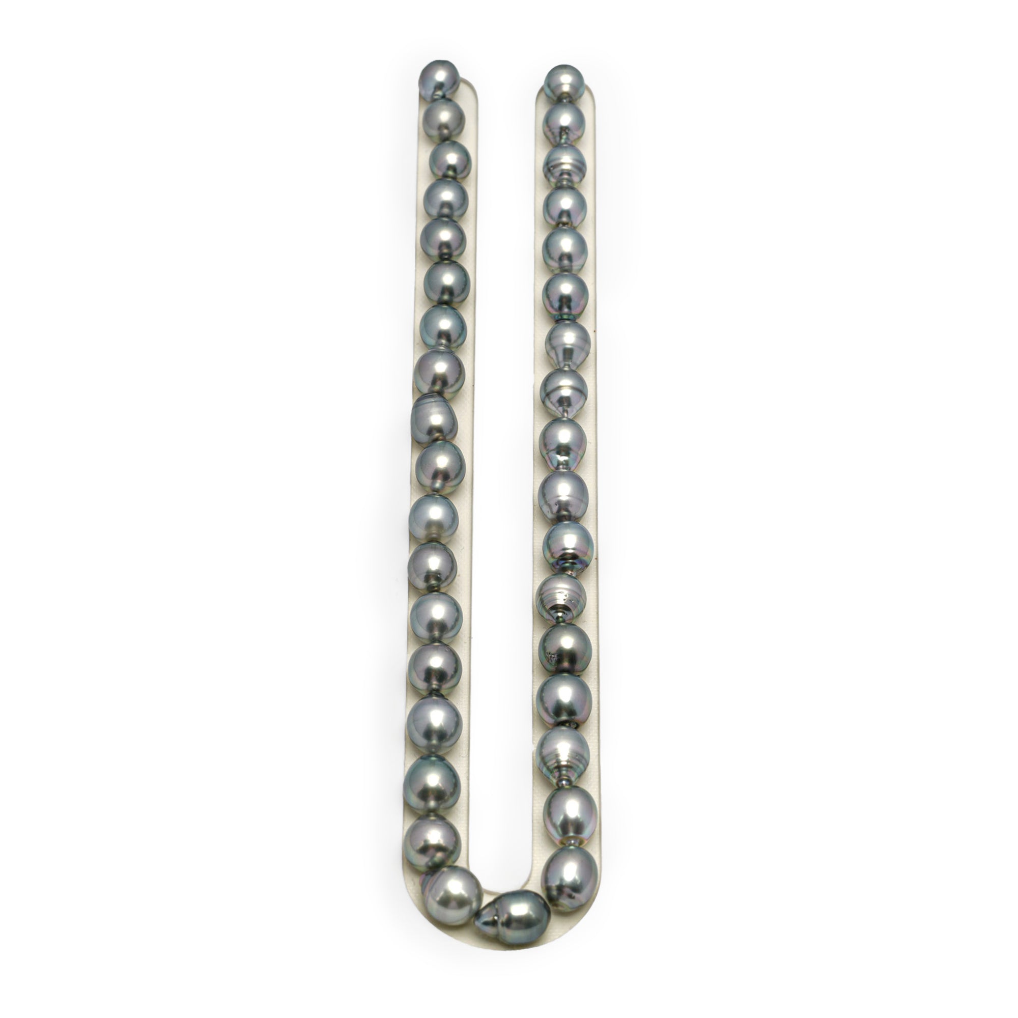 36pcs "High Luster" Light Green 9-11mm - SB AAA/AA Quality Tahitian Pearl Necklace NL1622 HL3