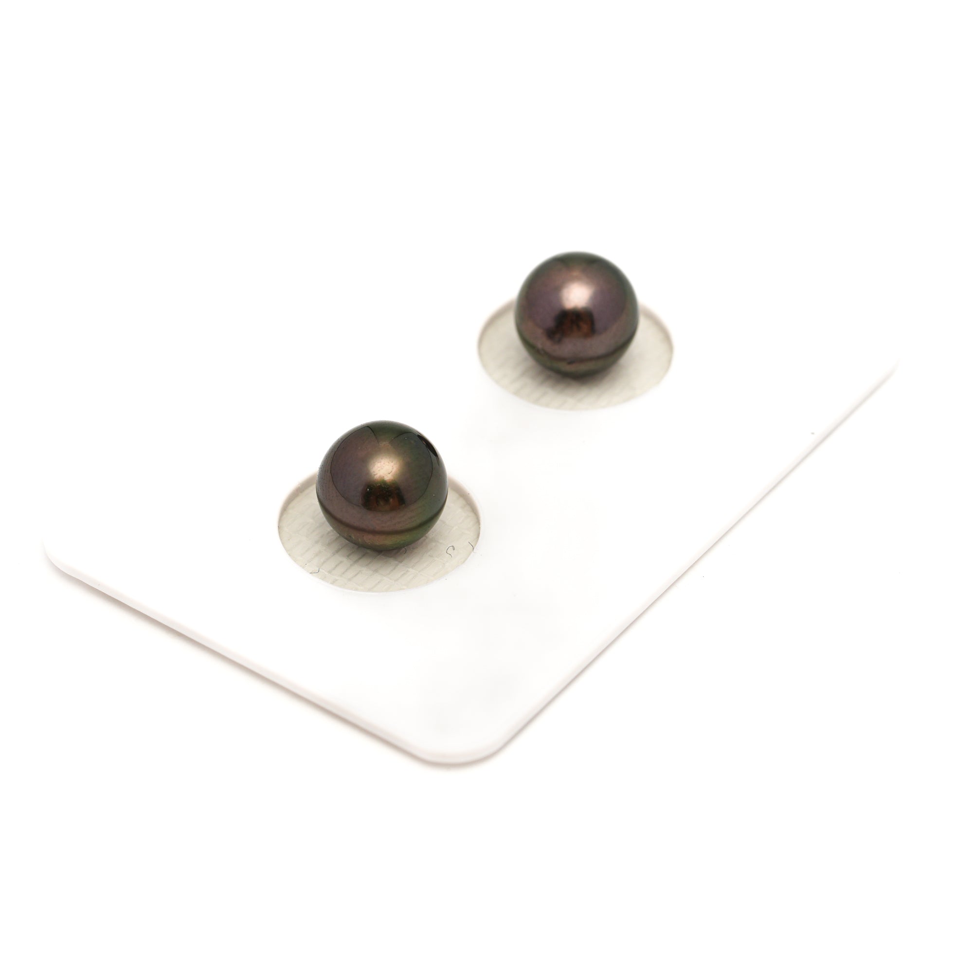 2pcs Green 7.8-7.9mm - RSR AAA/AA Quality Tahitian Pearl Pair ER1783 NG19