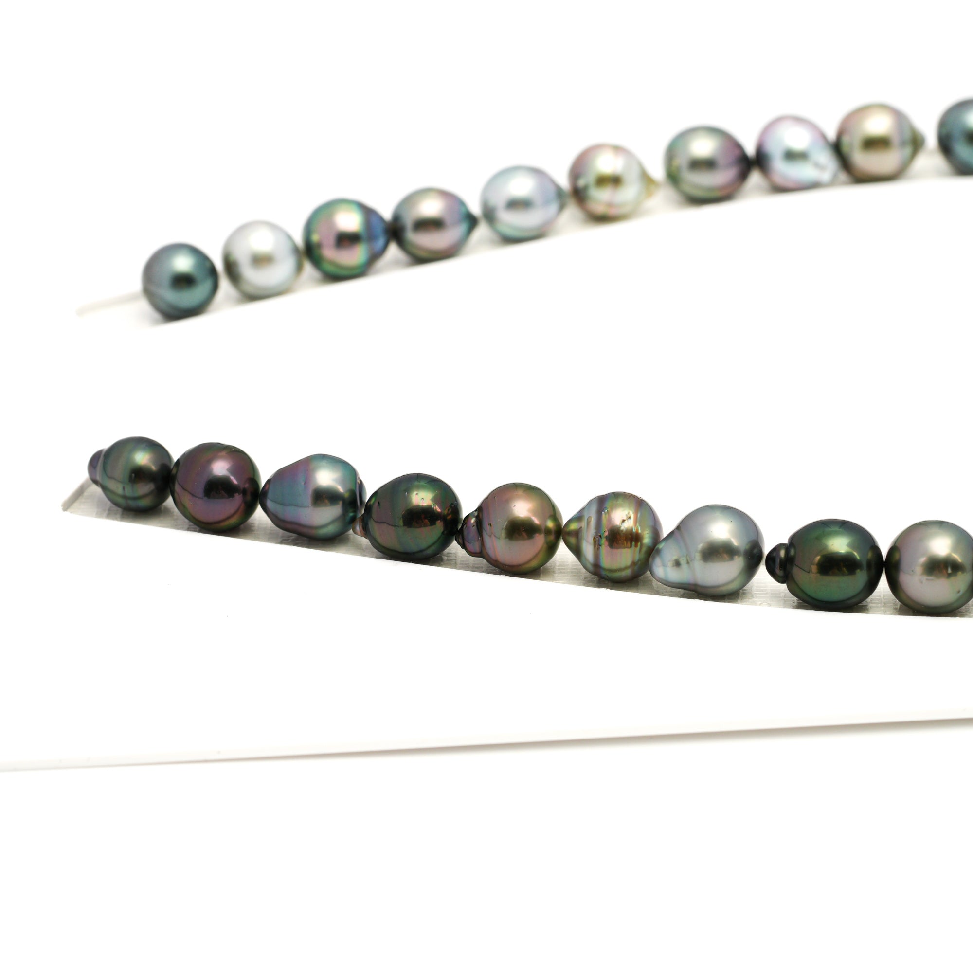36pcs "High Luster" Multicolor 8-11mm - SB/DR AAA Quality Tahitian Pearl Necklace NL1703 TH5