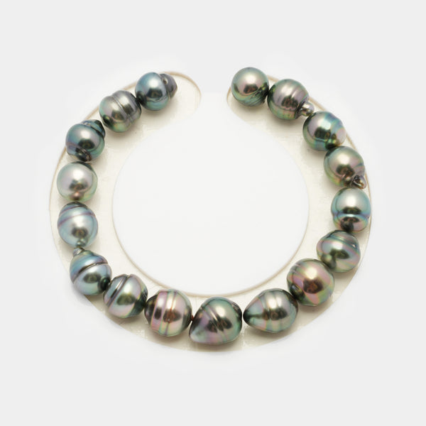 17pcs Green 8-10mm - CL AAA Quality Tahitian Pearl Bracelet BR2029 OR7