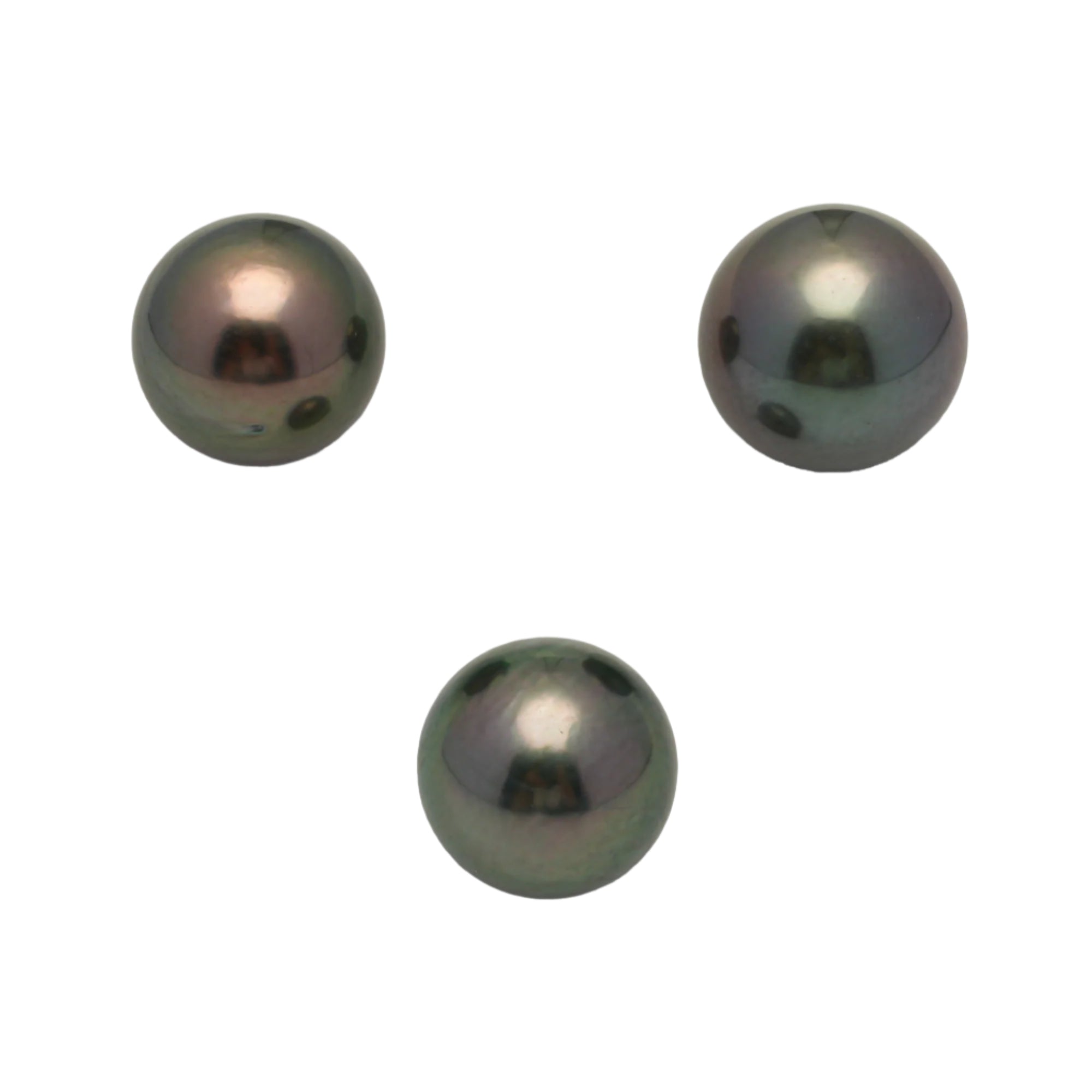 3pcs Dark Green 11.1-11.8mm - RSR AAA/AA Quality Tahitian Pearl Trio Set ER1464 THMIX1