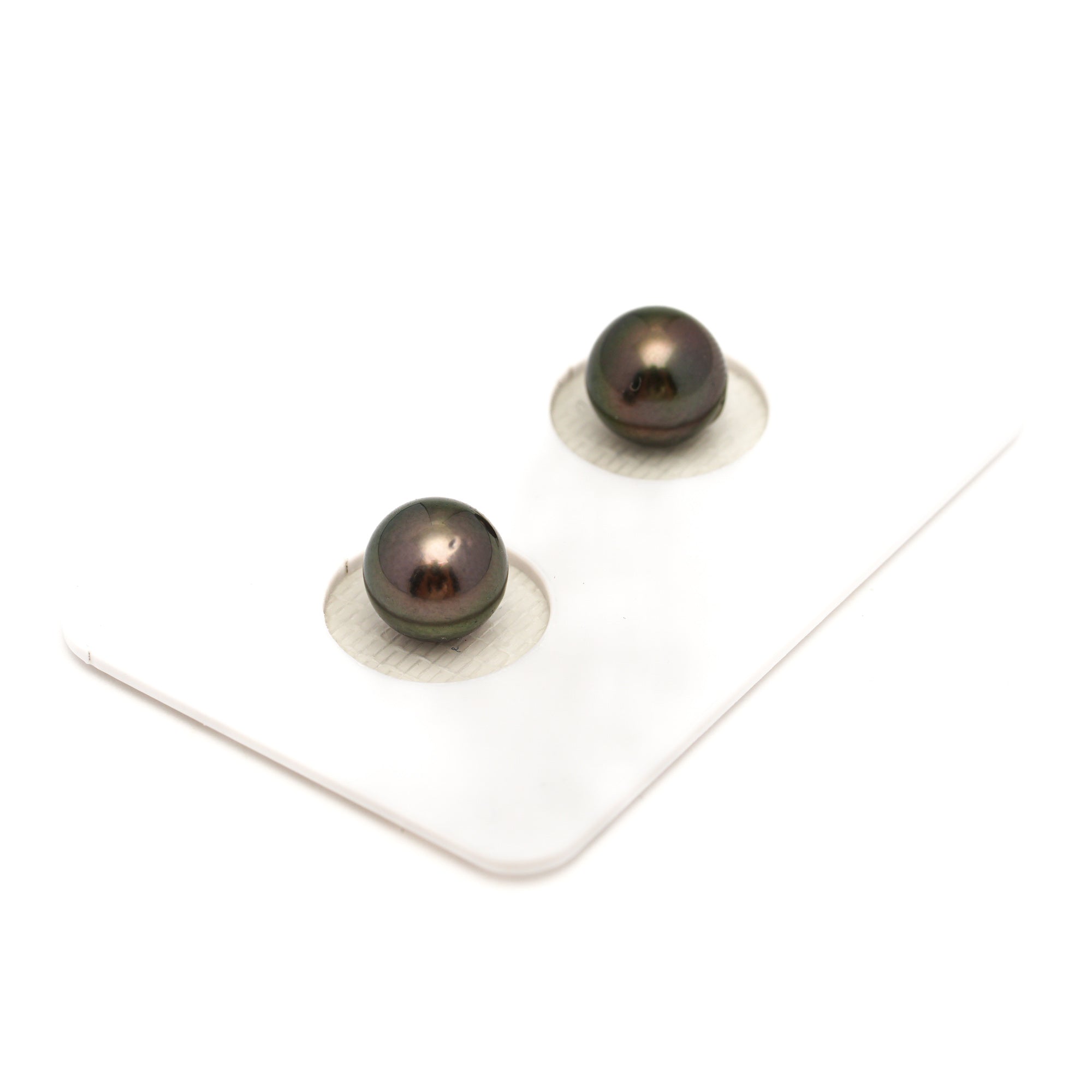 2pcs Green 7.8-7.9mm - RSR AAA/AA Quality Tahitian Pearl Pair ER1783 NG19