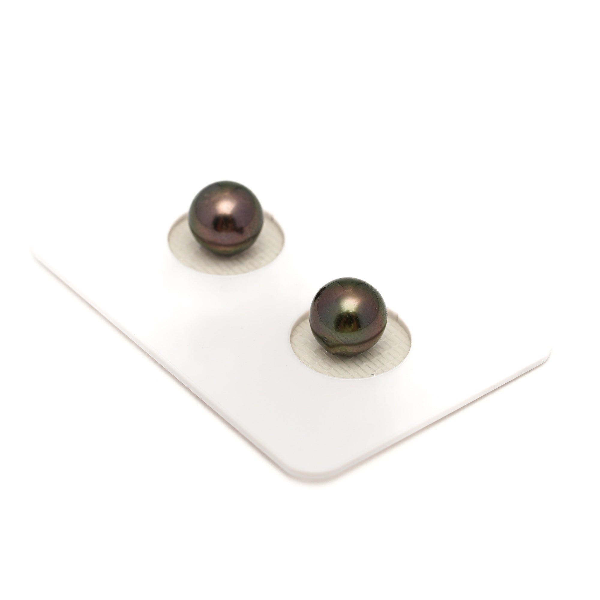 2pcs Green 7.8-7.9mm - RSR AAA/AA Quality Tahitian Pearl Pair ER1783 NG19