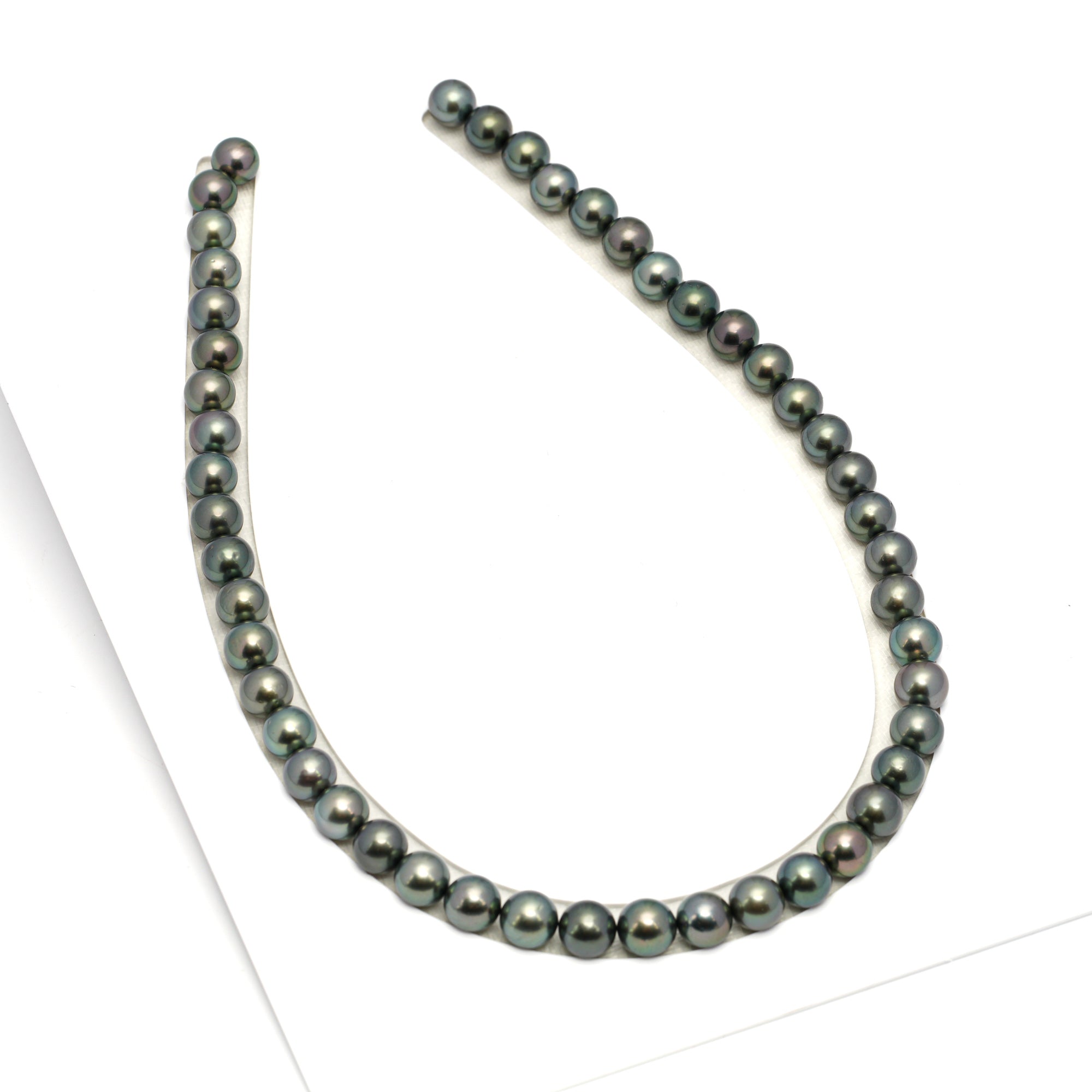 48pcs Green 9mm - RSR AAA/AA Quality Tahitian Pearl Necklace NL1649 THMIX2