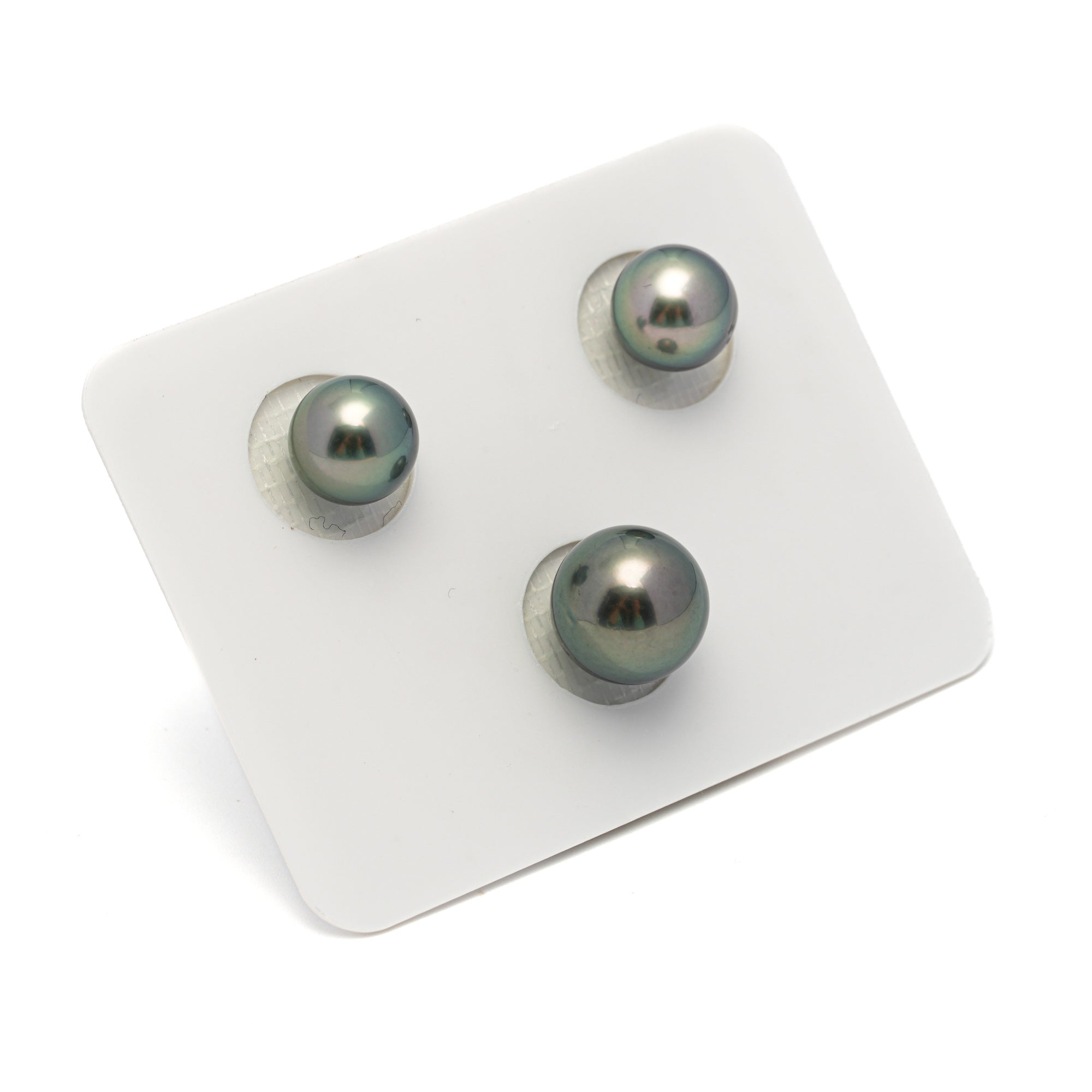 3pcs Green 9.1-11.2mm - RSR AAA/AA Quality Tahitian Pearl Trio Set ER1703 OR12