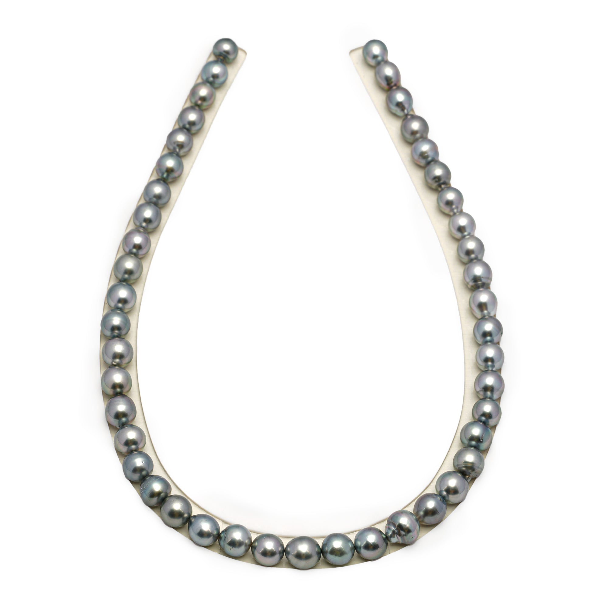 45pcs "High Luster" Silver Mix 8-9mm - SB AAA/AA Quality Tahitian Pearl Necklace NL1616 HL3