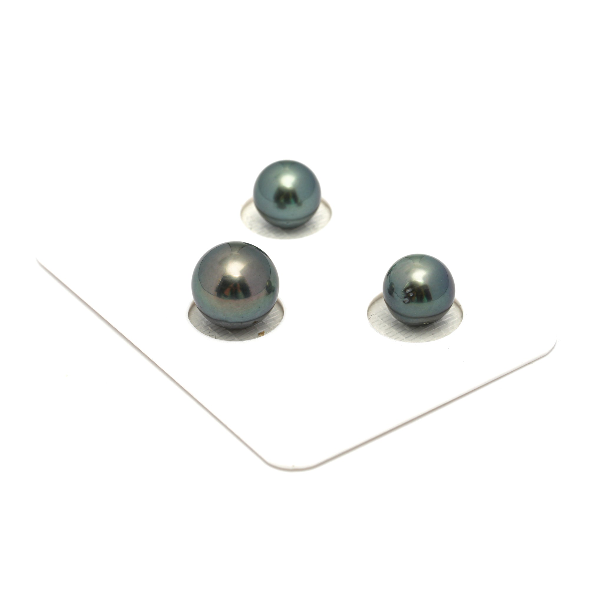 3pcs Green 9.1-11.2mm - RSR AAA/AA Quality Tahitian Pearl Trio Set ER1703 OR12