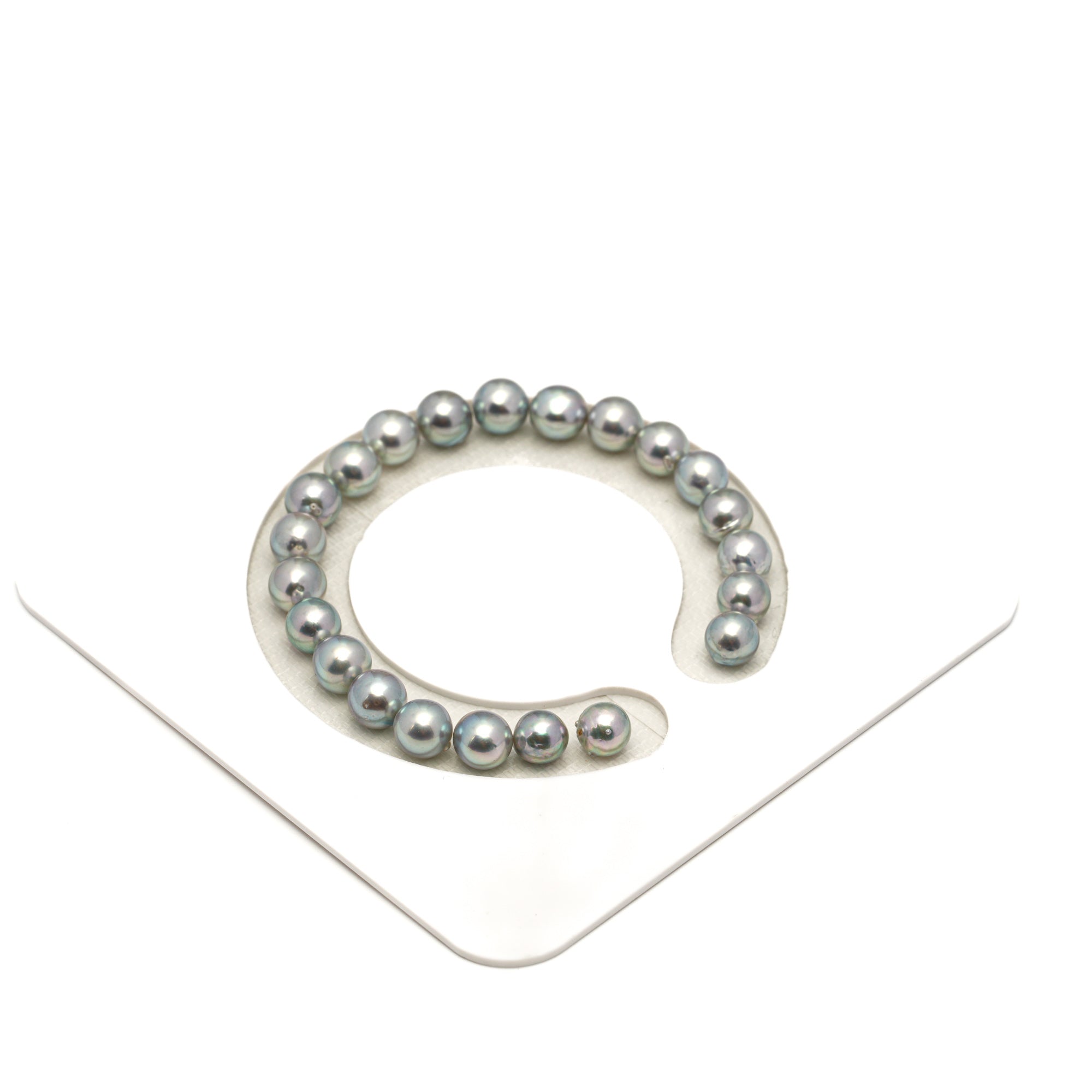 22pcs Akoya Pearl "High Luster" Silver Mix 7.1-7.8mm - SB AAA/AA Quality Pearl Bracelet AKBR2403 CMA1