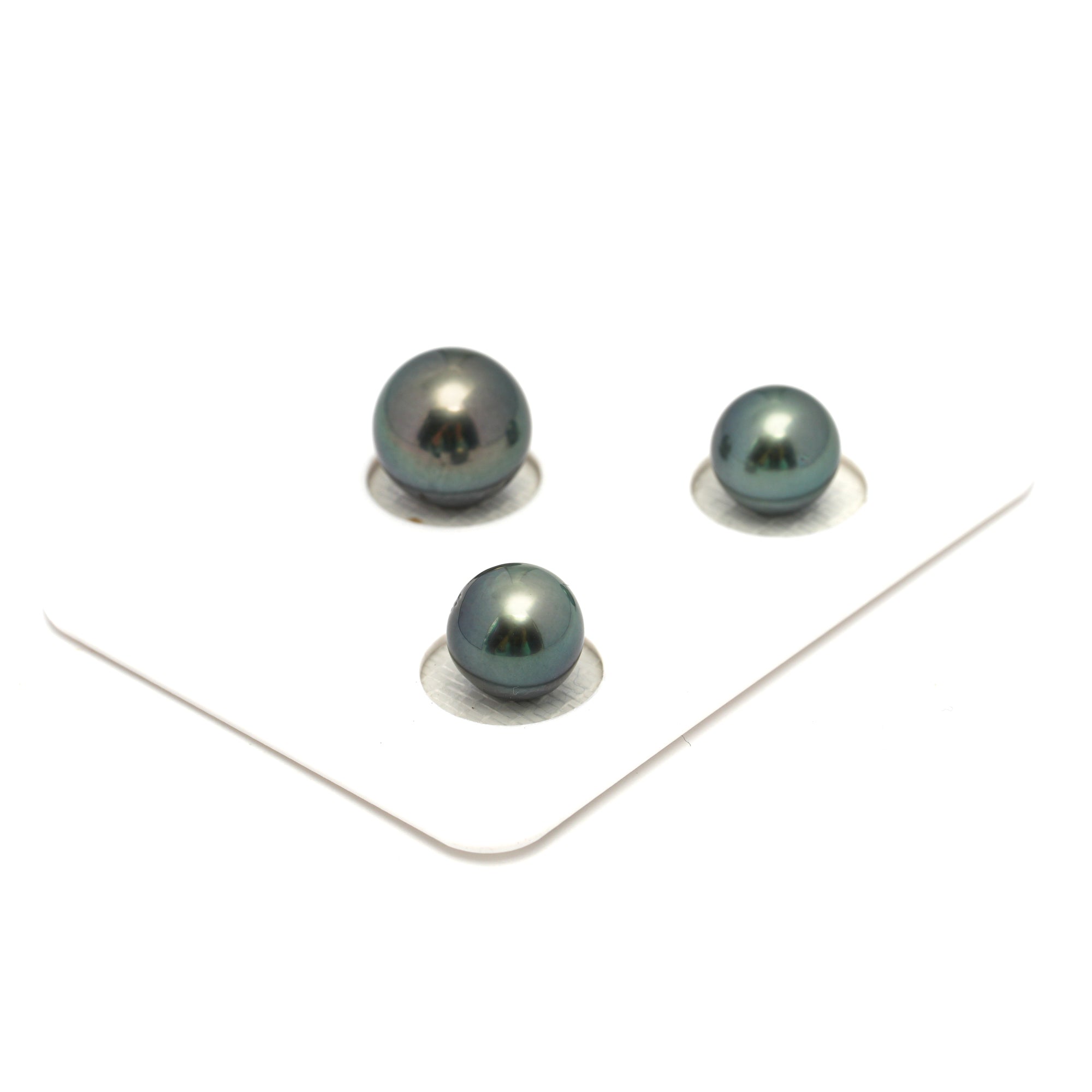 3pcs Green 9.1-11.2mm - RSR AAA/AA Quality Tahitian Pearl Trio Set ER1703 OR12