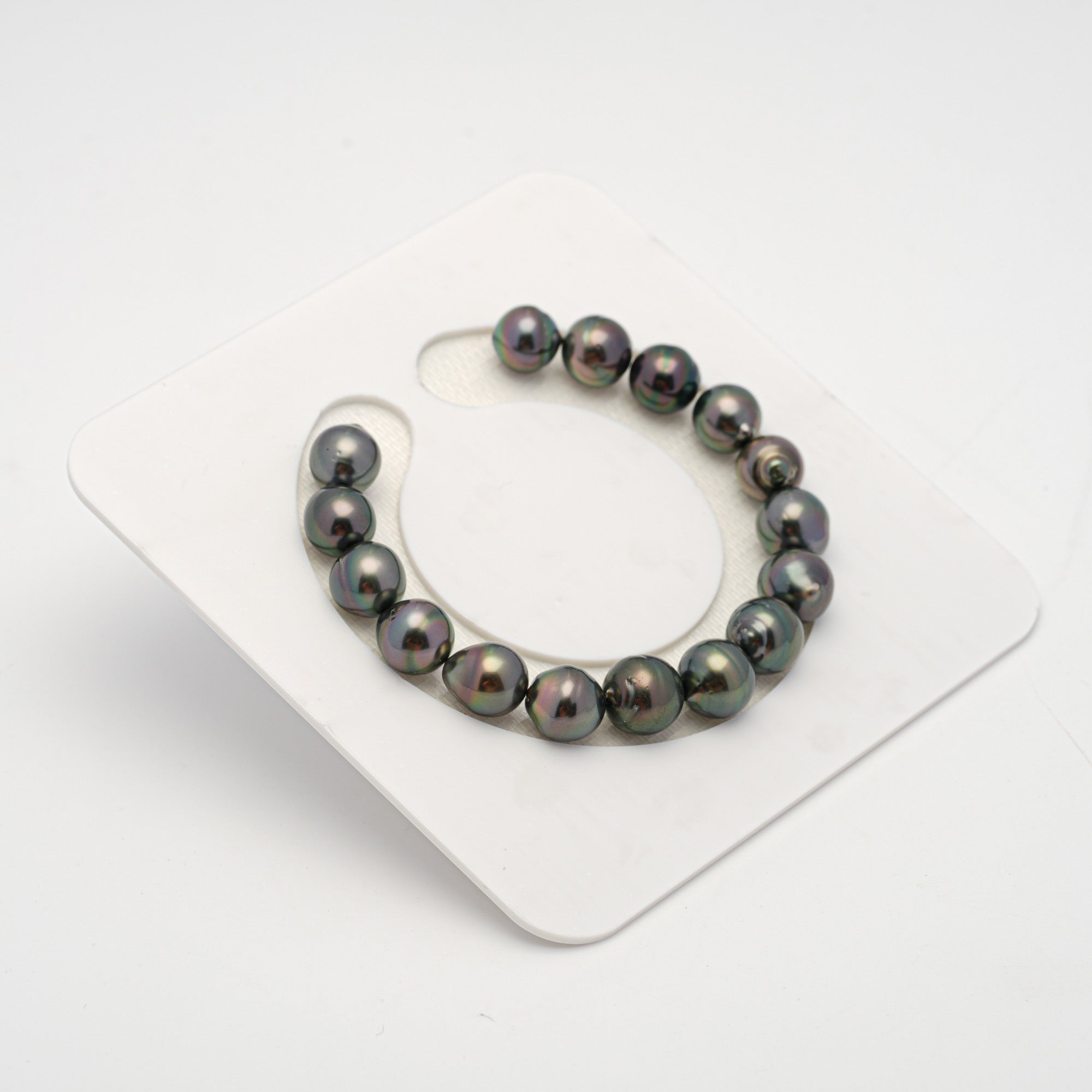 16pcs Green 9-10mm - CL/SB AAA/AA Quality Tahitian Pearl Bracelet BR2141 THMIX2.6