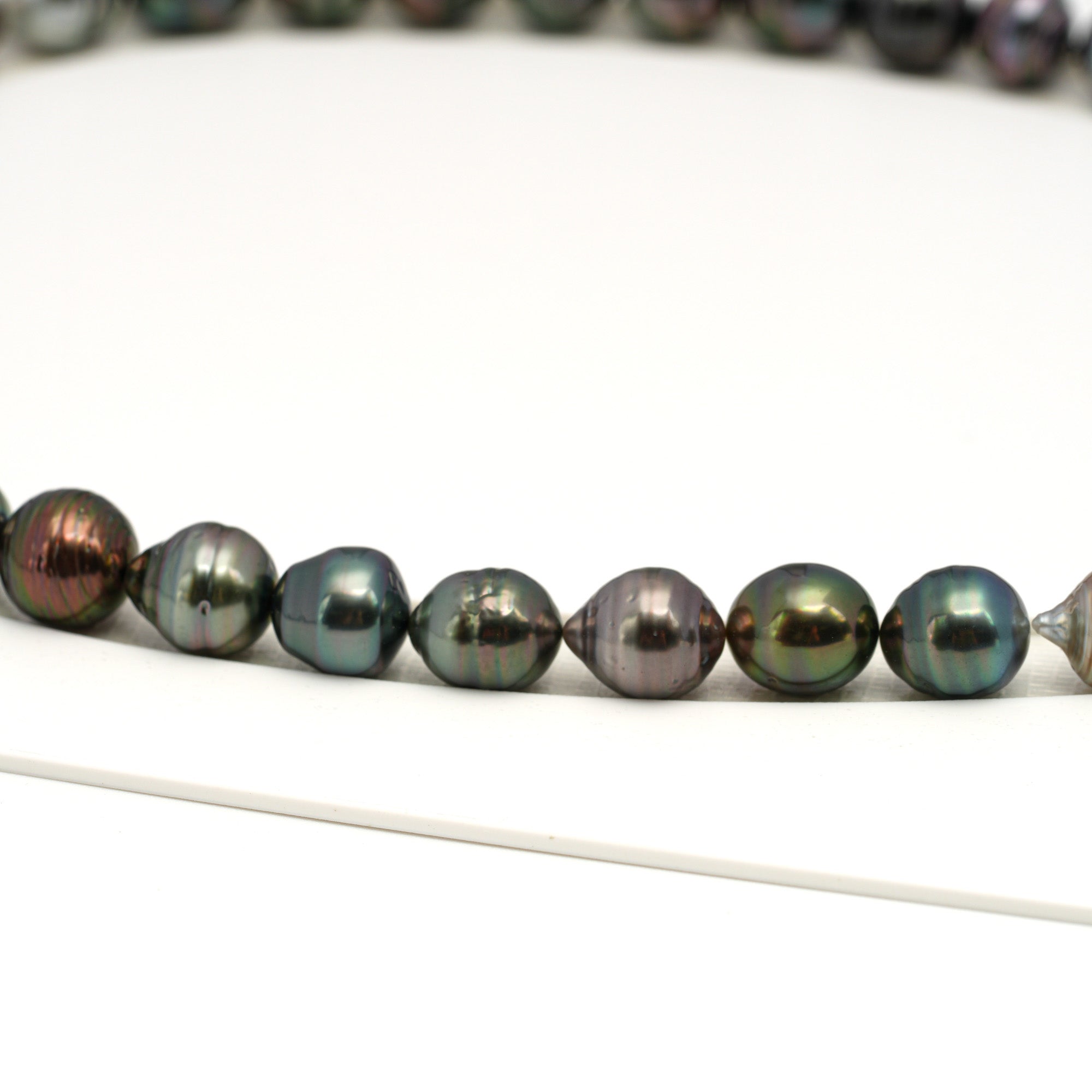 41pcs Multicolor 8-11mm - CL/SB AAA/AA Quality Tahitian Pearl Necklace NL1678 HL4