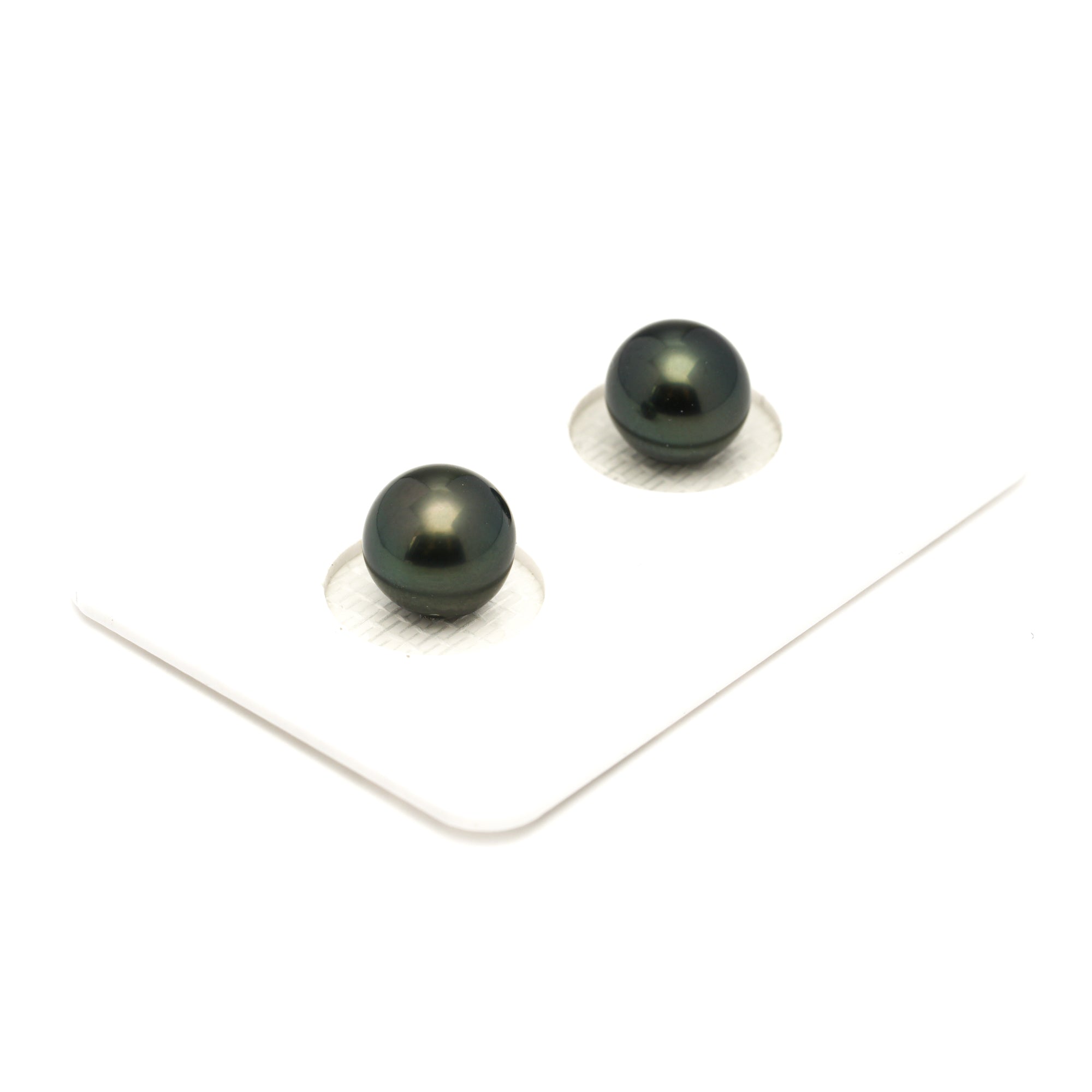 2pcs Dark Green 8.3-8.5mm - SR AAA/AA Quality Tahitian Pearl Pair ER1901 LP1