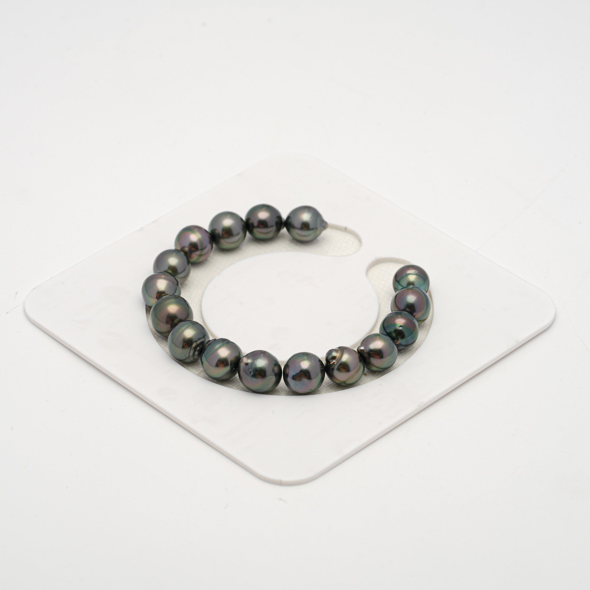 16pcs Green 9-10mm - CL/SB AAA/AA Quality Tahitian Pearl Bracelet BR2141 THMIX2.6