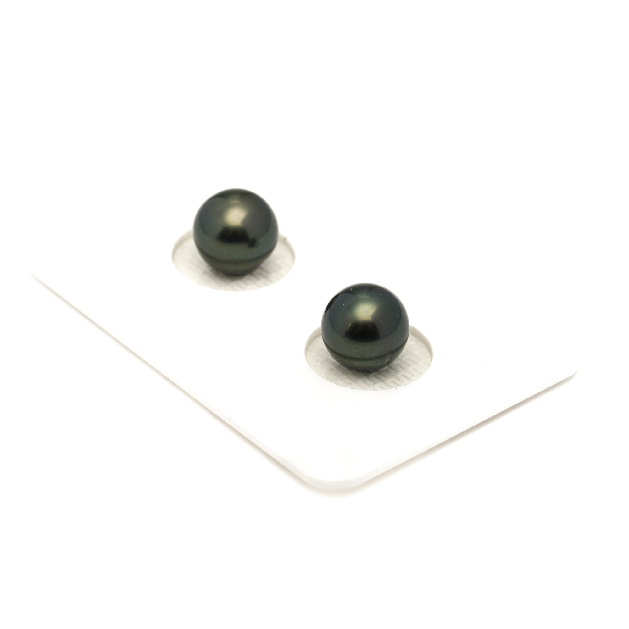 2pcs Dark Green 8.3-8.5mm - SR AAA/AA Quality Tahitian Pearl Pair ER1901 LP1