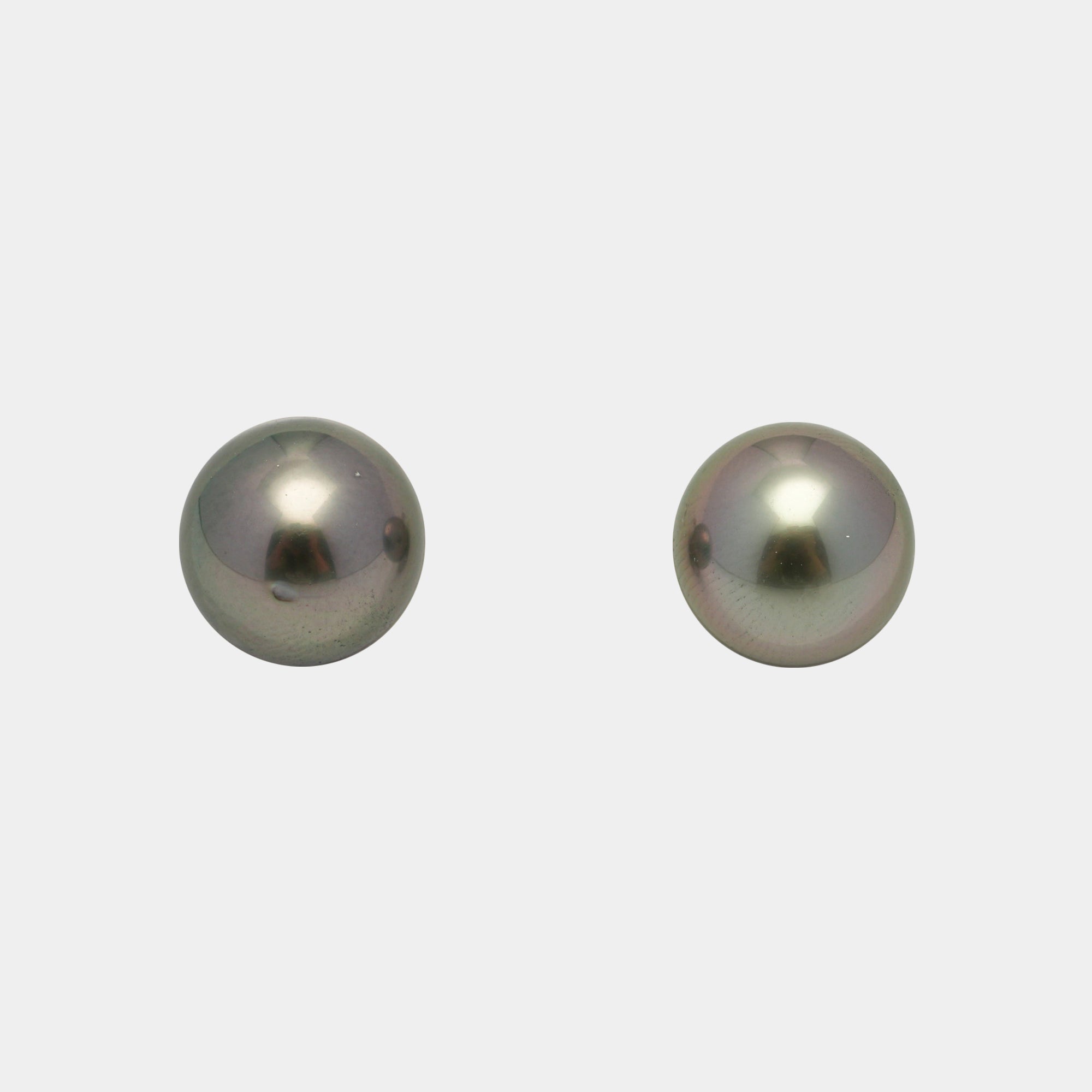 2pcs Olive Green 10.1-10.2mm - NR AAA Quality Tahitian Pearl Pair ER1605 OR11