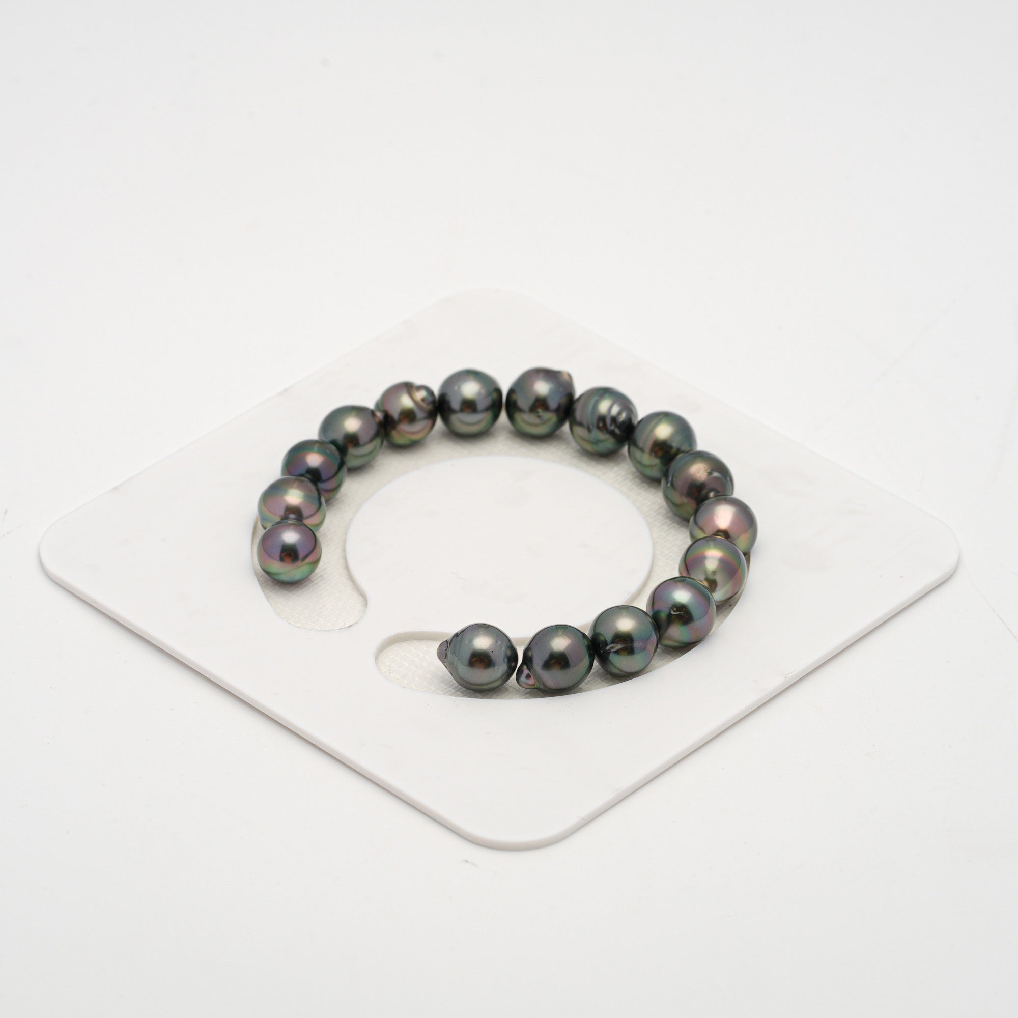 16pcs Green 9-10mm - CL/SB AAA/AA Quality Tahitian Pearl Bracelet BR2141 THMIX2.6