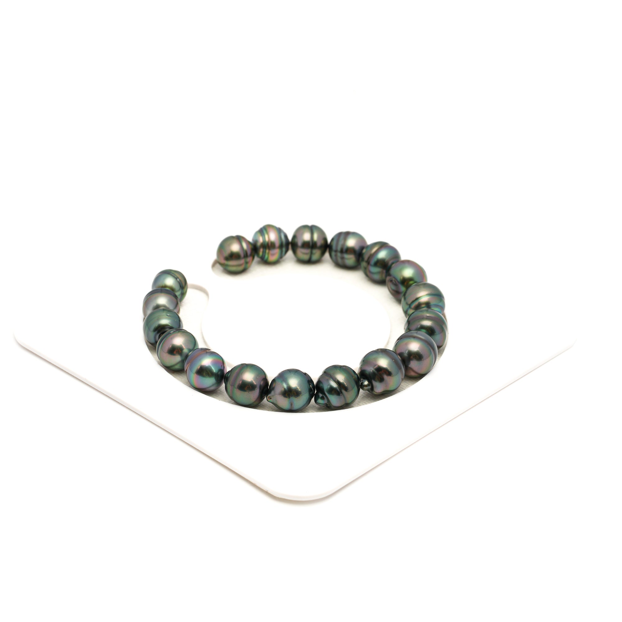 18pcs Green 8-10mm - CL/SB AAA Quality Tahitian Pearl Bracelet BR2372 TH5