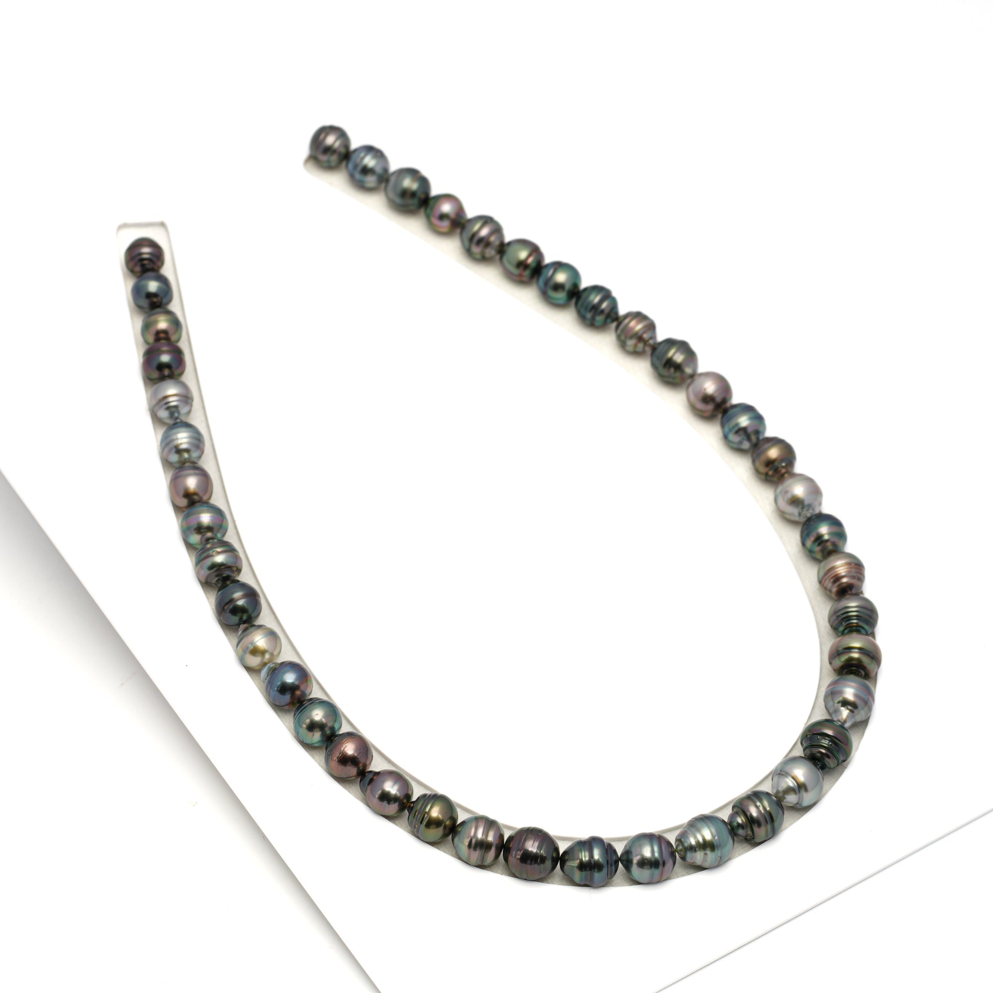 43pcs Multicolor 8-10mm - CL AAA/AA Quality Tahitian Pearl Necklace NL1676 HL4