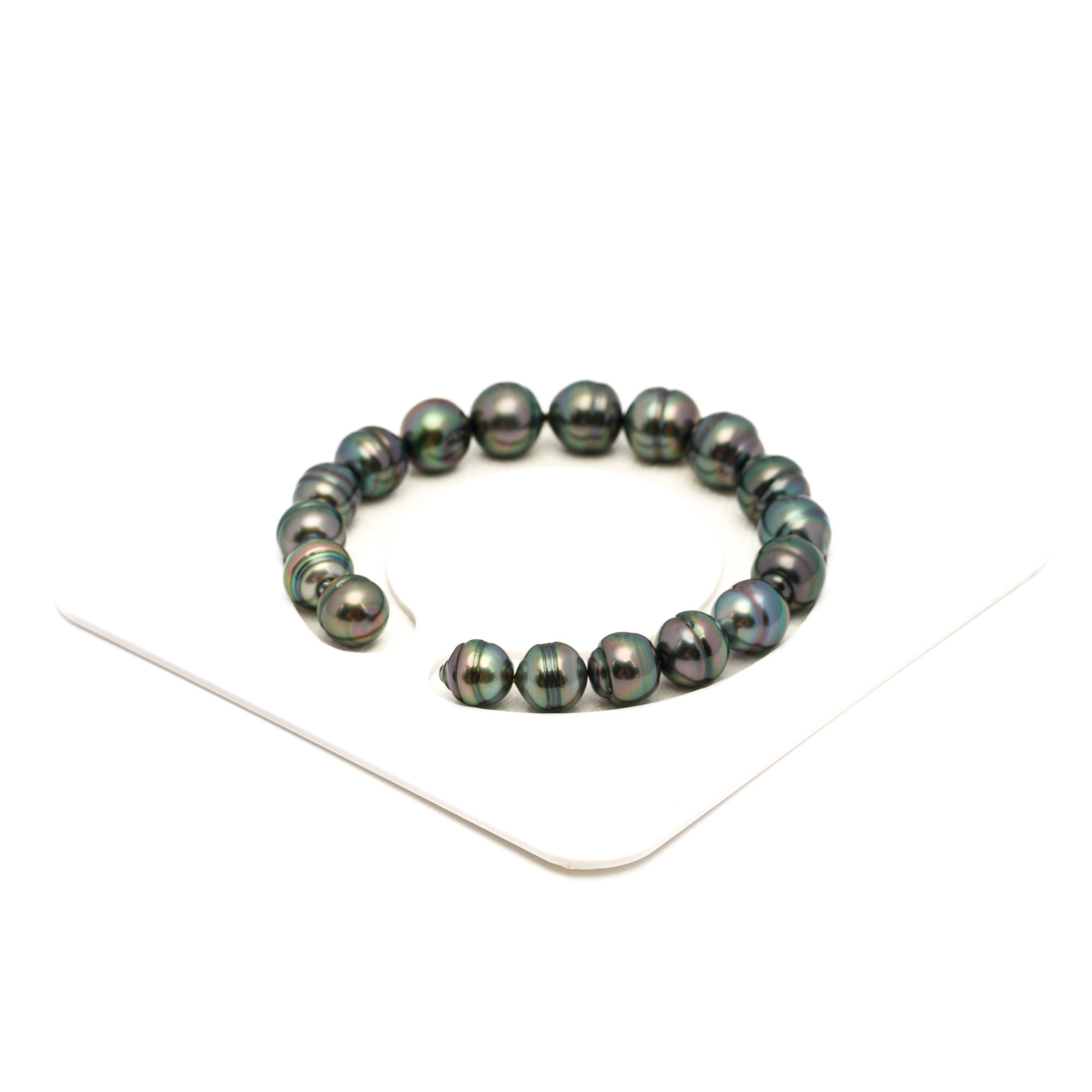 18pcs Green 8-10mm - CL/SB AAA Quality Tahitian Pearl Bracelet BR2372 TH5
