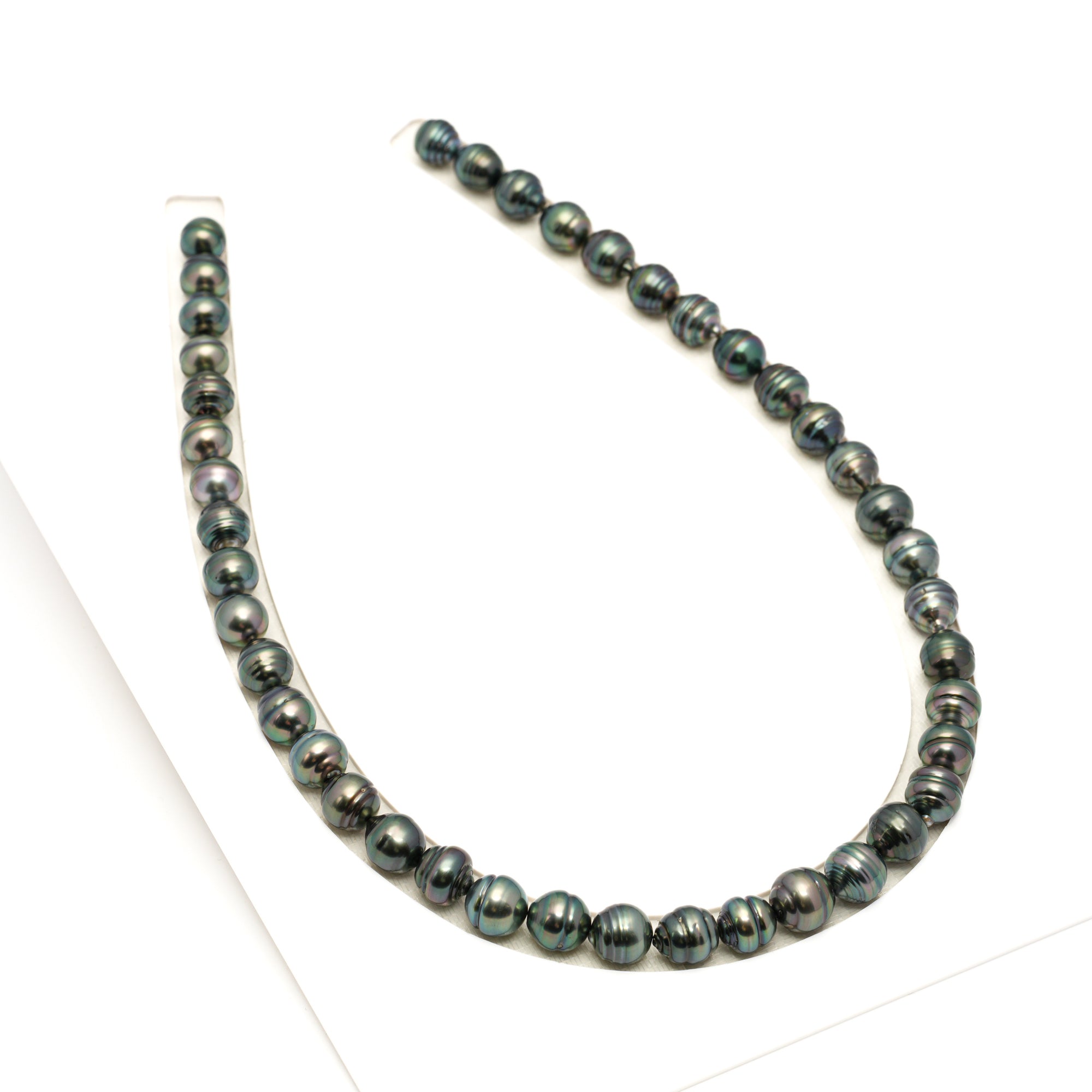 42pcs Green 8-10mm - CL AAA/AA Quality Tahitian Pearl Necklace NL1783 LP1
