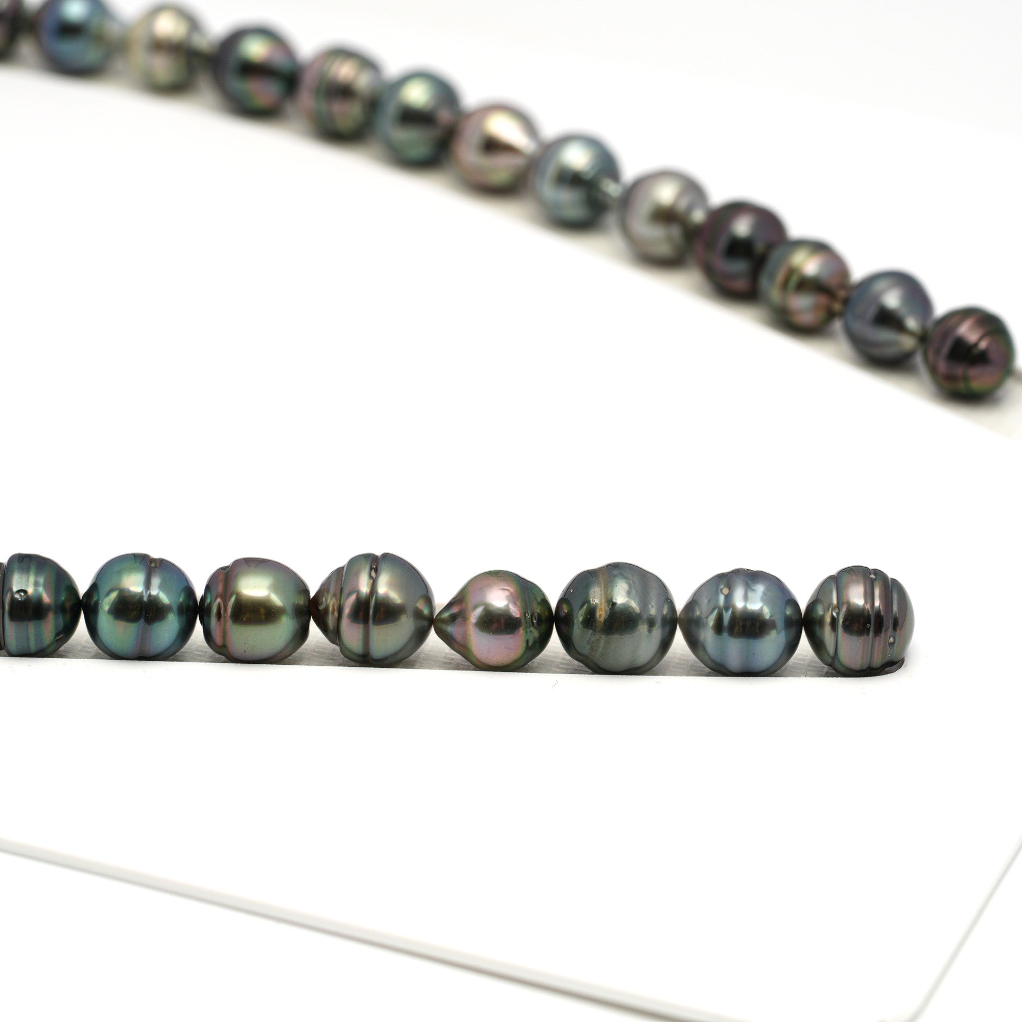 43pcs Multicolor 8-10mm - CL AAA/AA Quality Tahitian Pearl Necklace NL1676 HL4