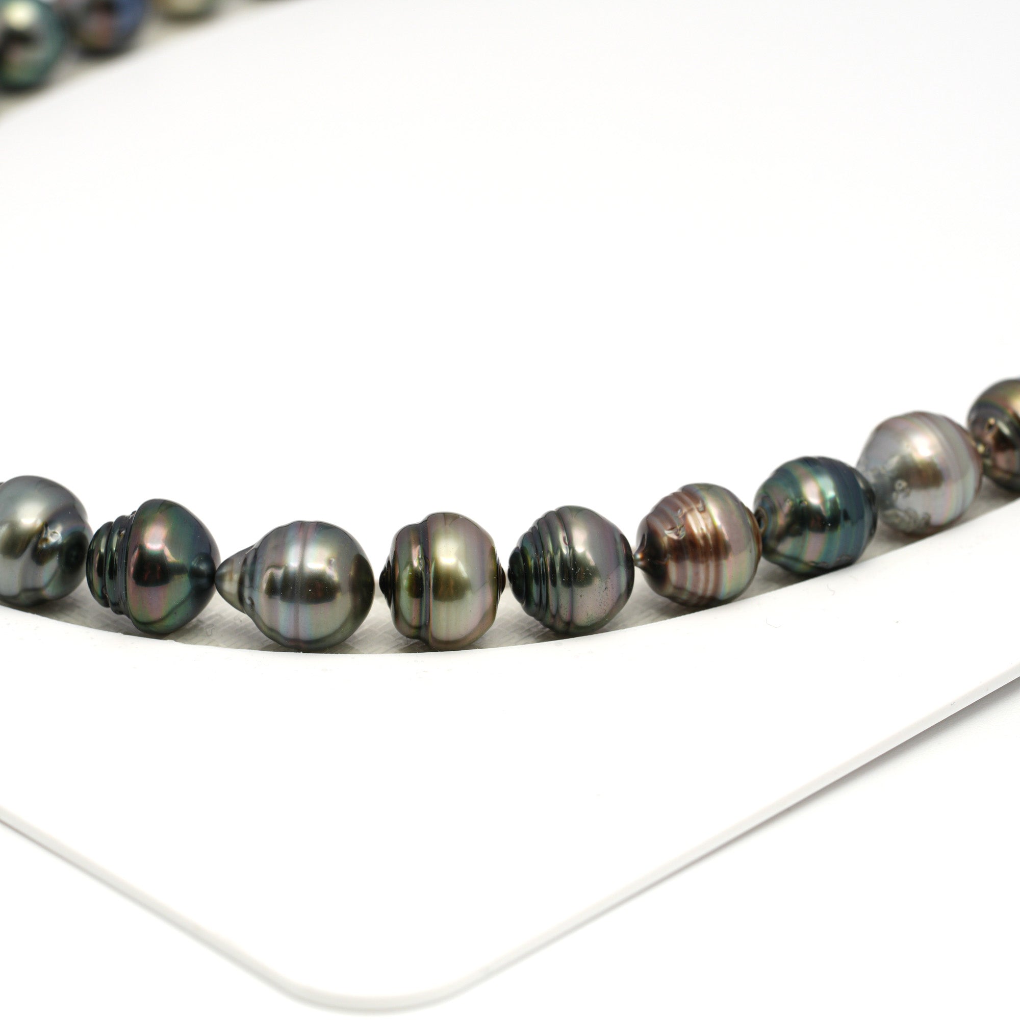 43pcs Multicolor 8-10mm - CL AAA/AA Quality Tahitian Pearl Necklace NL1676 HL4