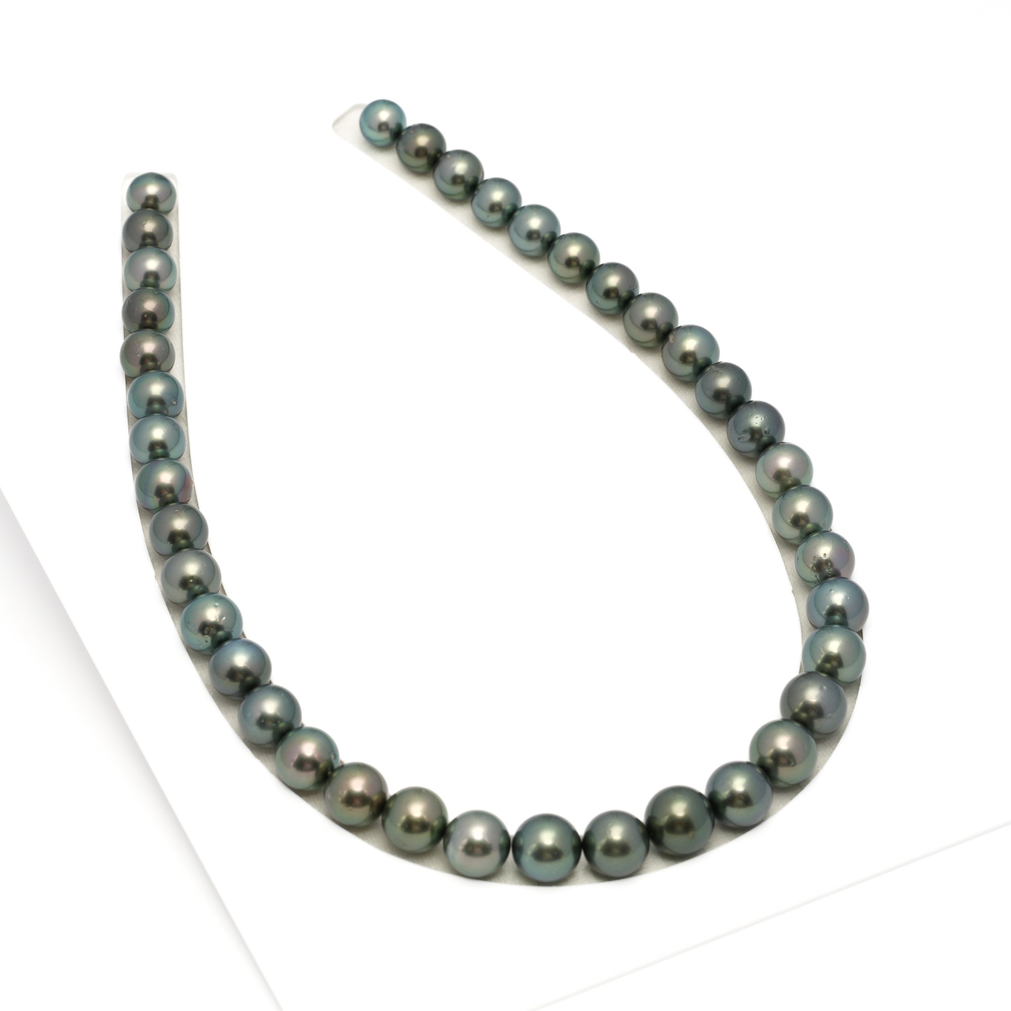 39pcs Green Mix 9-12mm - RSR AA Quality Tahitian Pearl Necklace NL1663 OR12