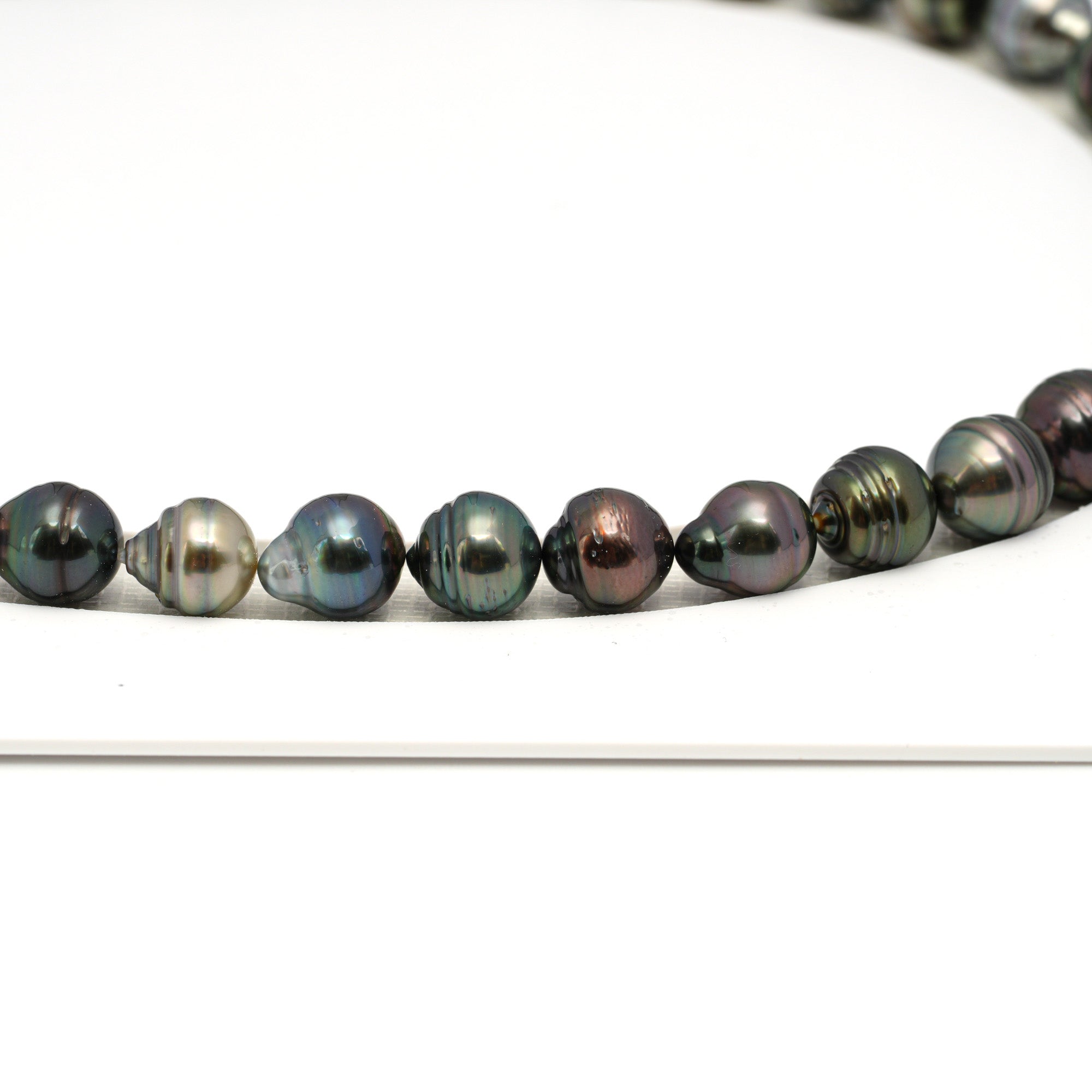 43pcs Multicolor 8-10mm - CL AAA/AA Quality Tahitian Pearl Necklace NL1676 HL4