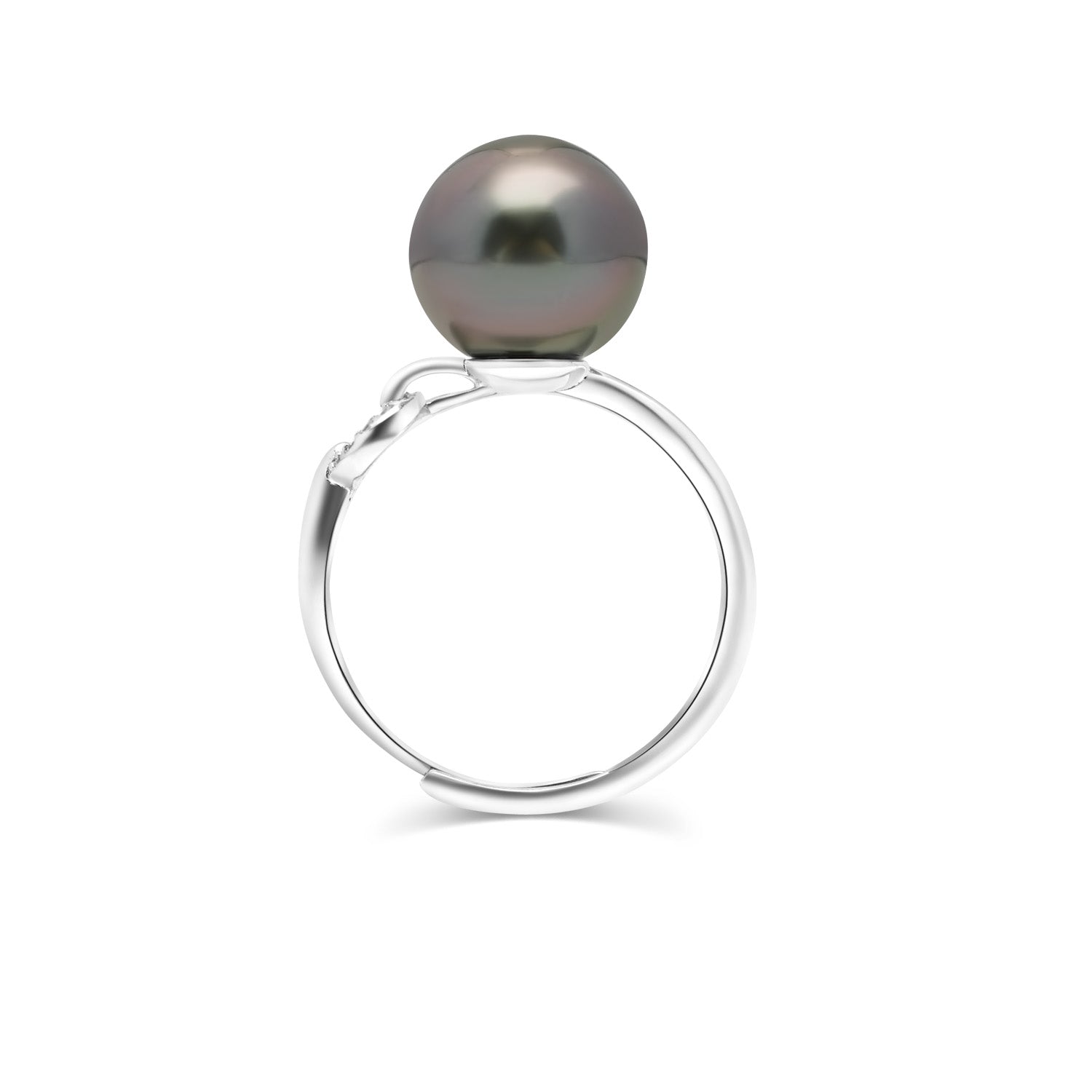 925 Sterling Silver Tahitian Pearl Ring SHM1384 OR11